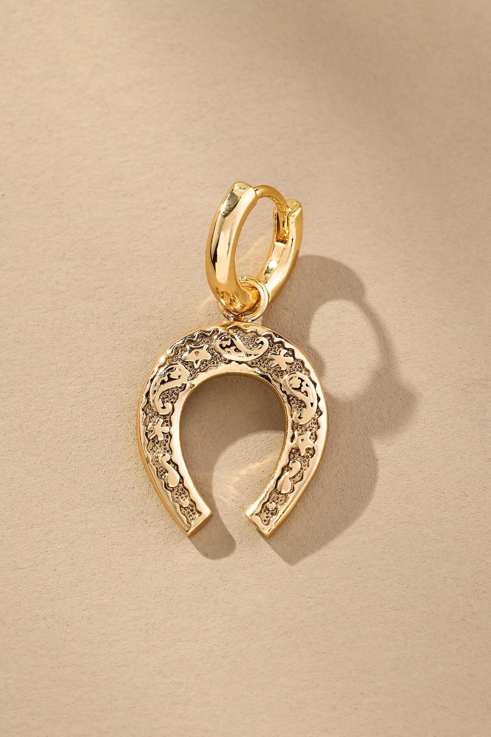 Anthropologie Charm Hoop, Gold, A501_0070, large image number 1