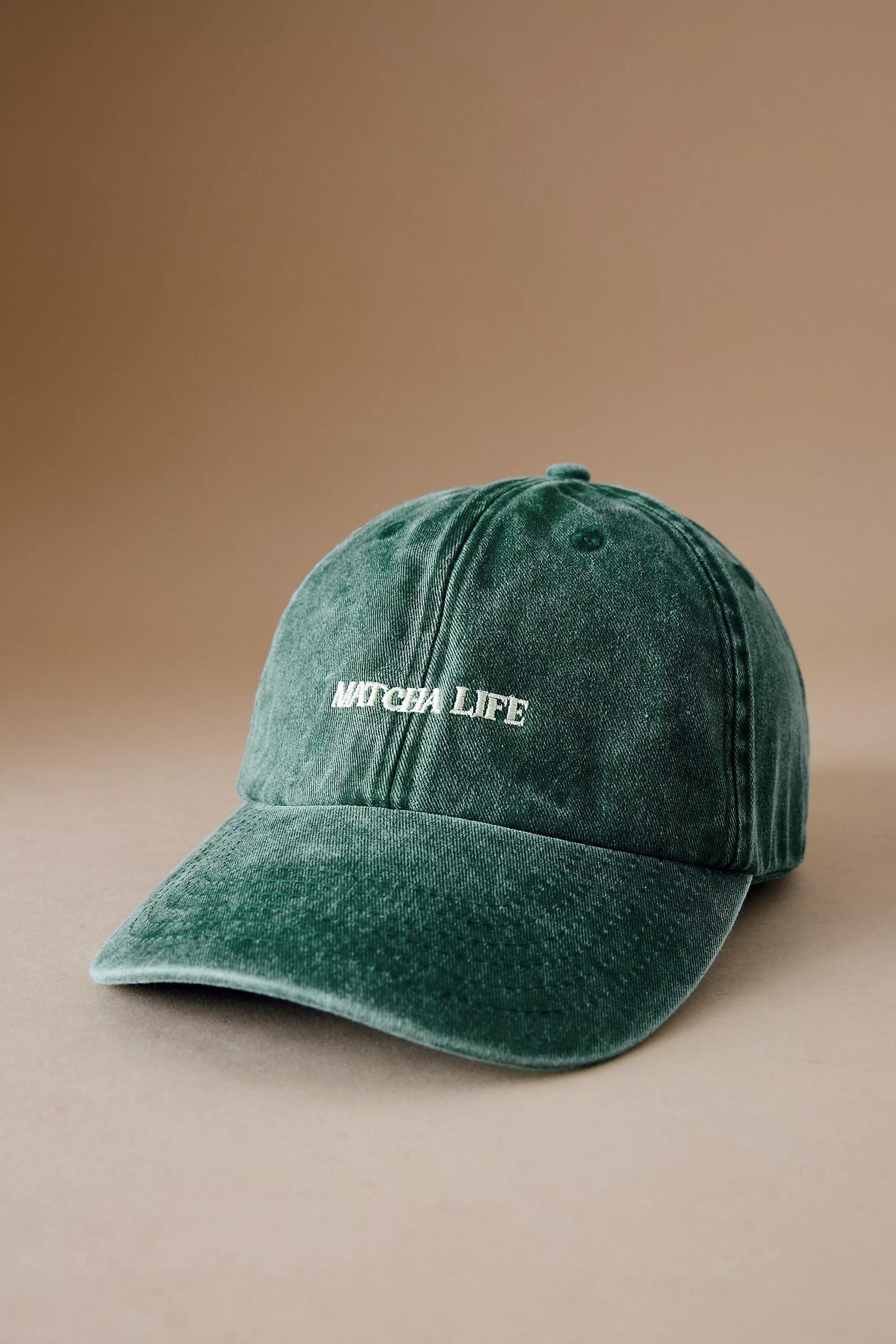 Anthropologie Embroidered Baseball Cap, Green, A501_0030, medium