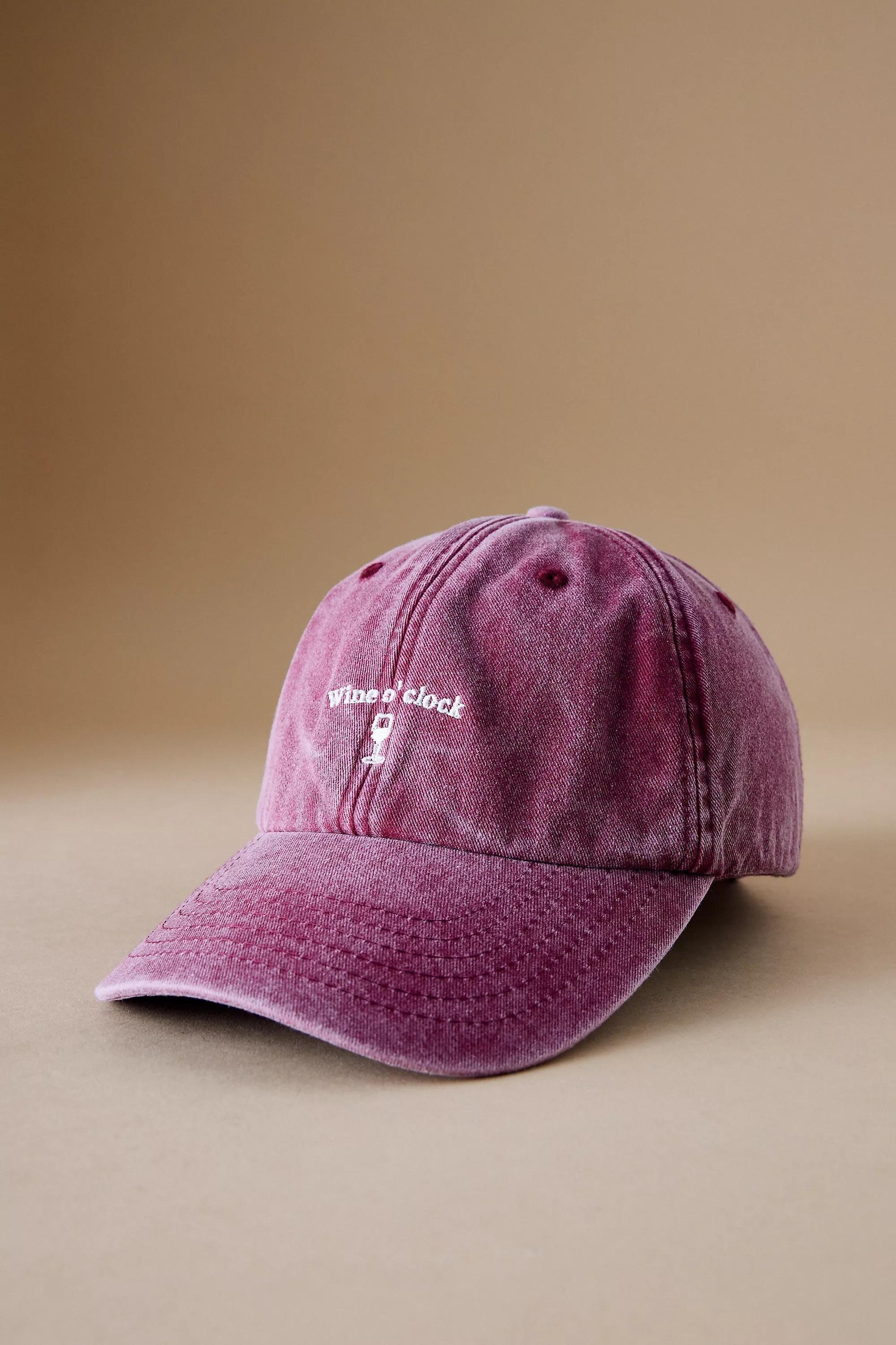 Anthropologie Embroidered Baseball Cap, Purple, , medium