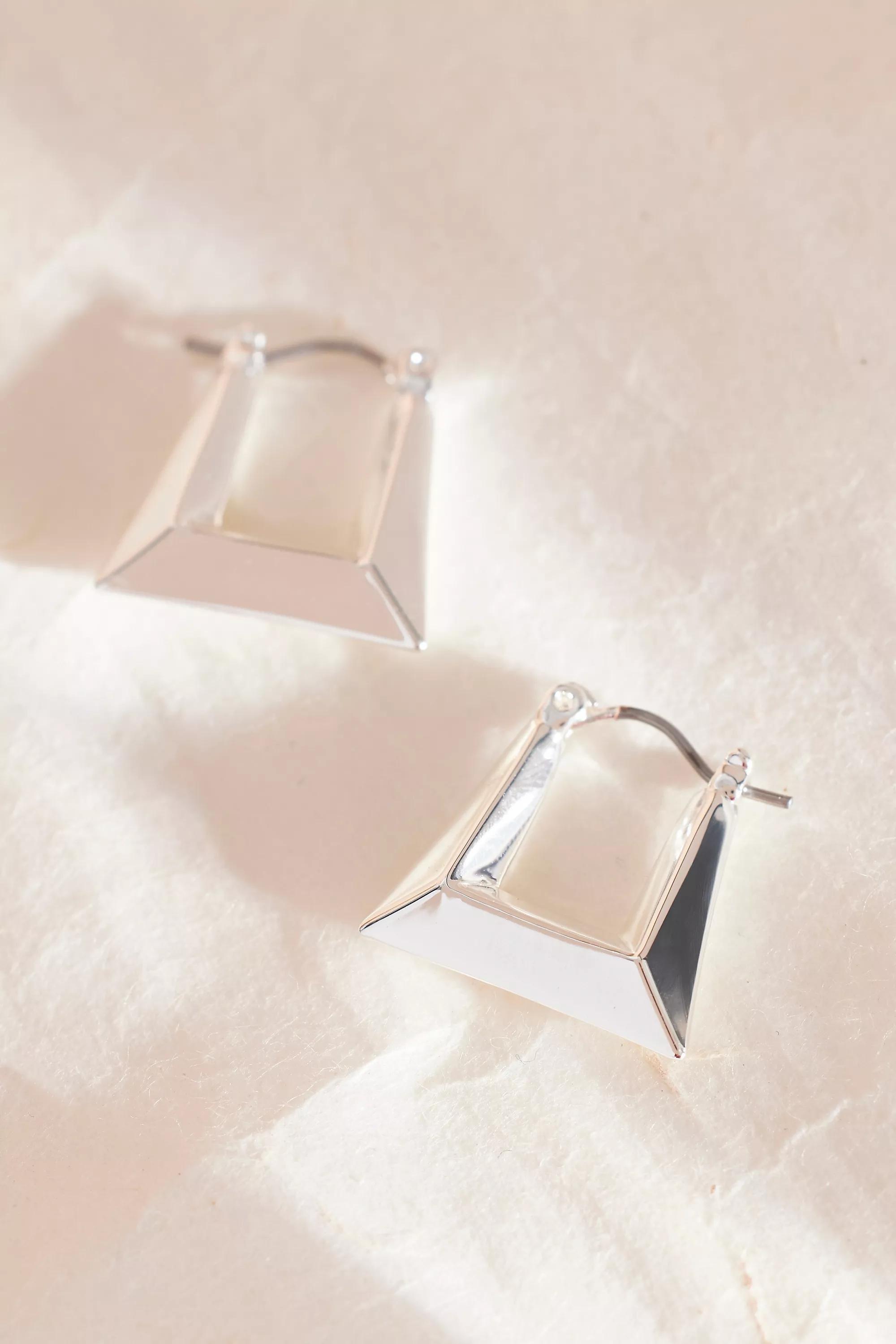 Anthropologie Hoop Earrings, Silver, A501_0007, large image number 1