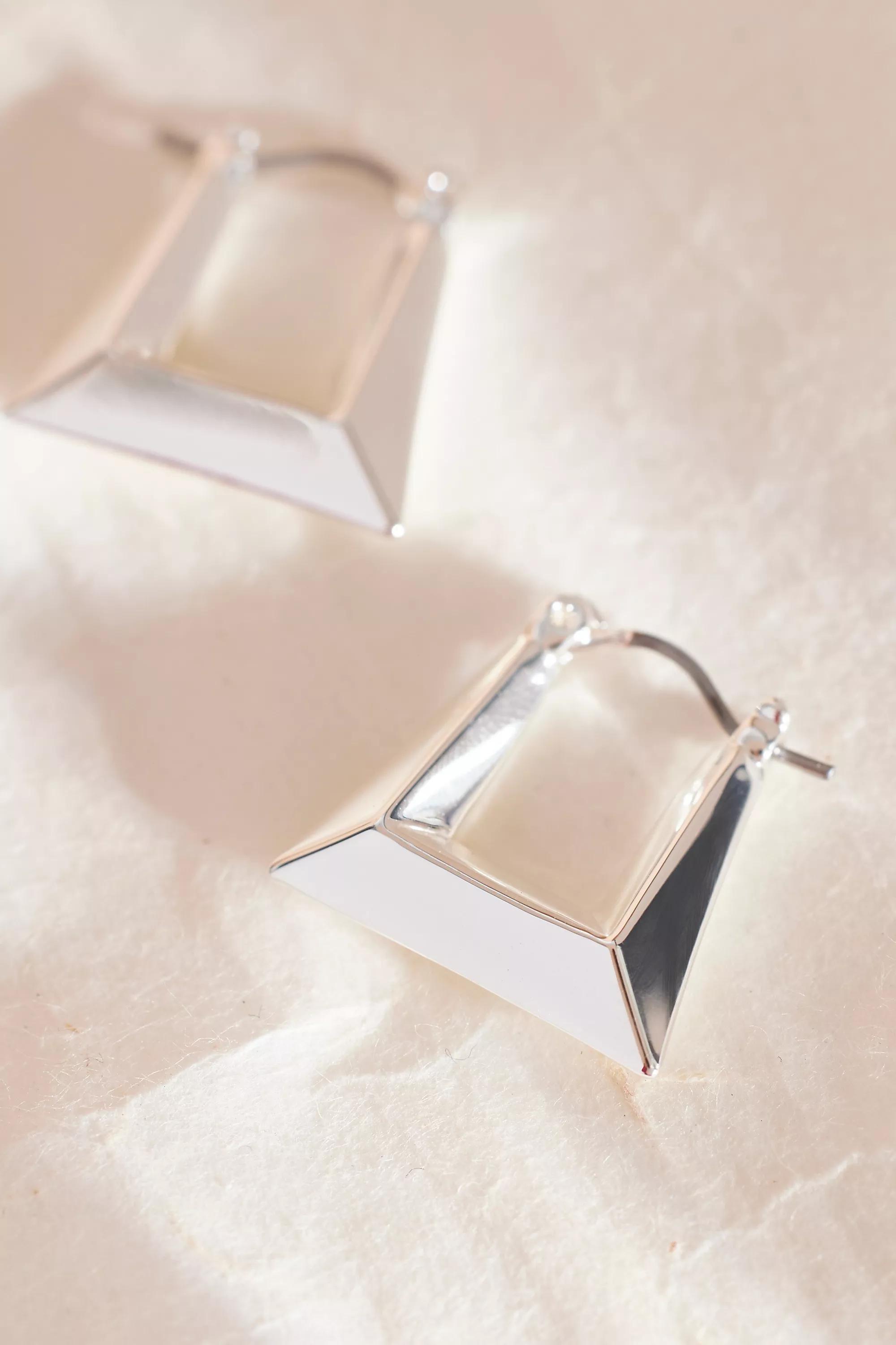 Anthropologie Hoop Earrings, Silver, A501_0007, large image number 3