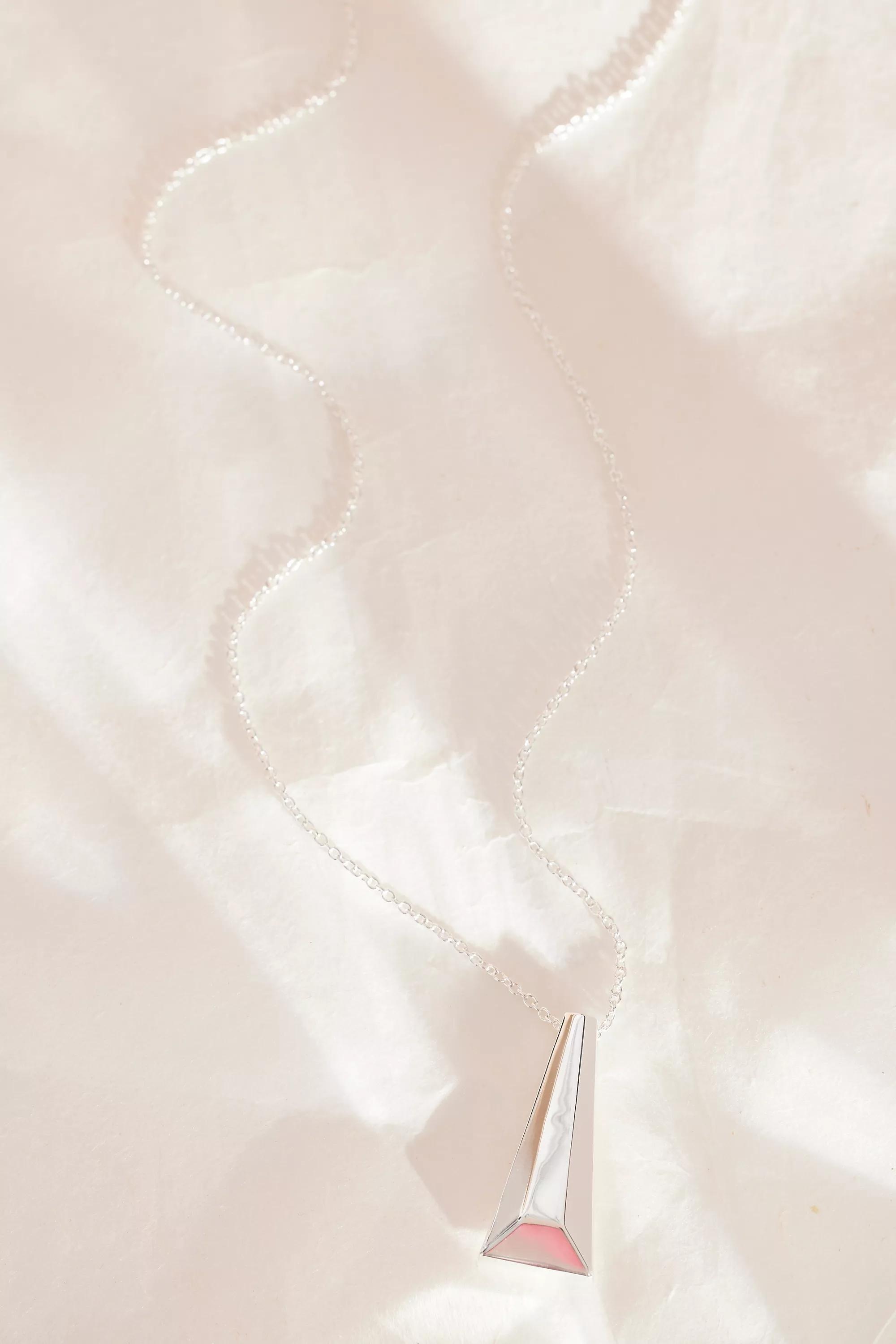 Anthropologie Long Pendant Necklace, Silver Gold, A501_0007, medium