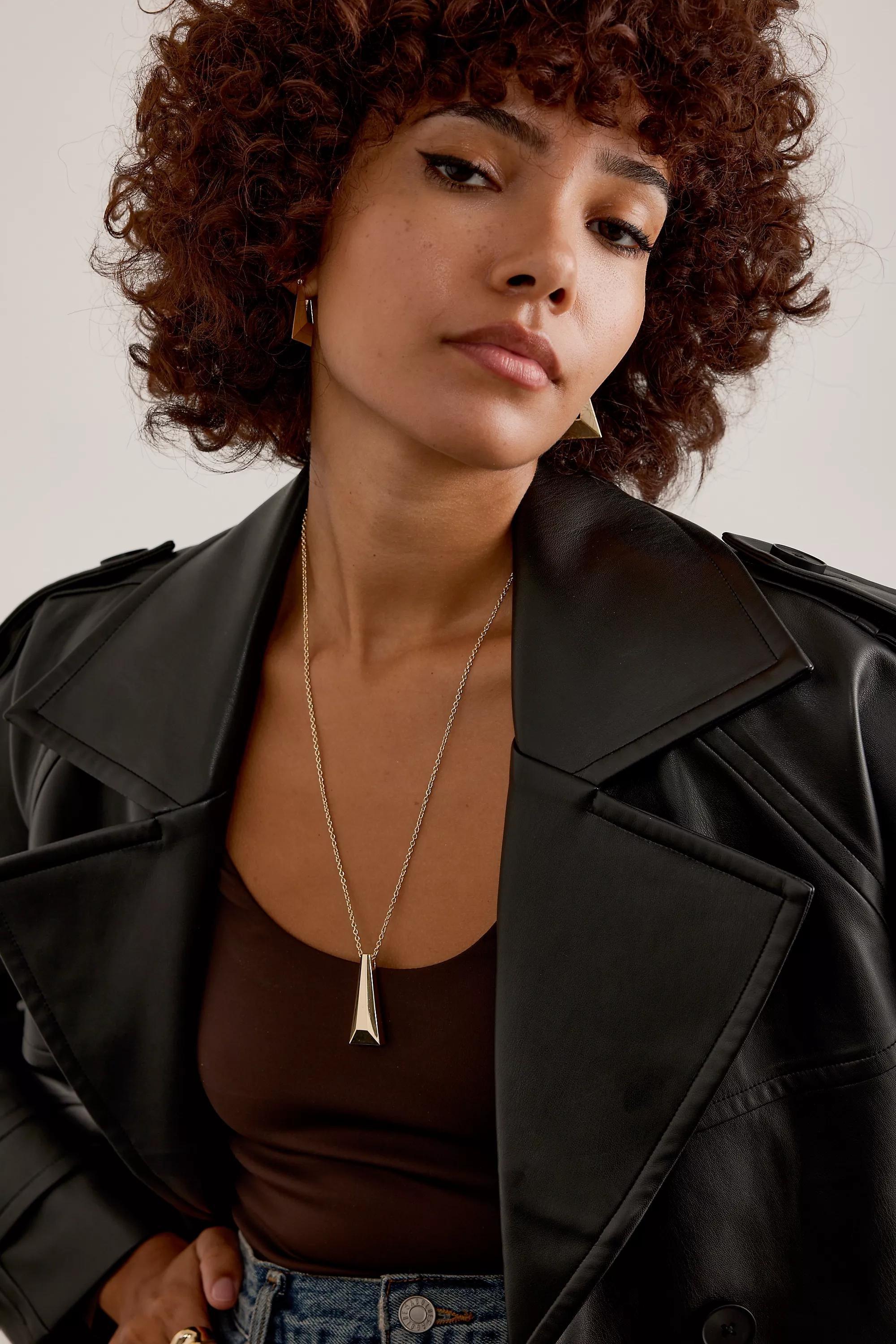 Anthropologie Long Pendant Necklace, Gold, A501_0070, large image number 0