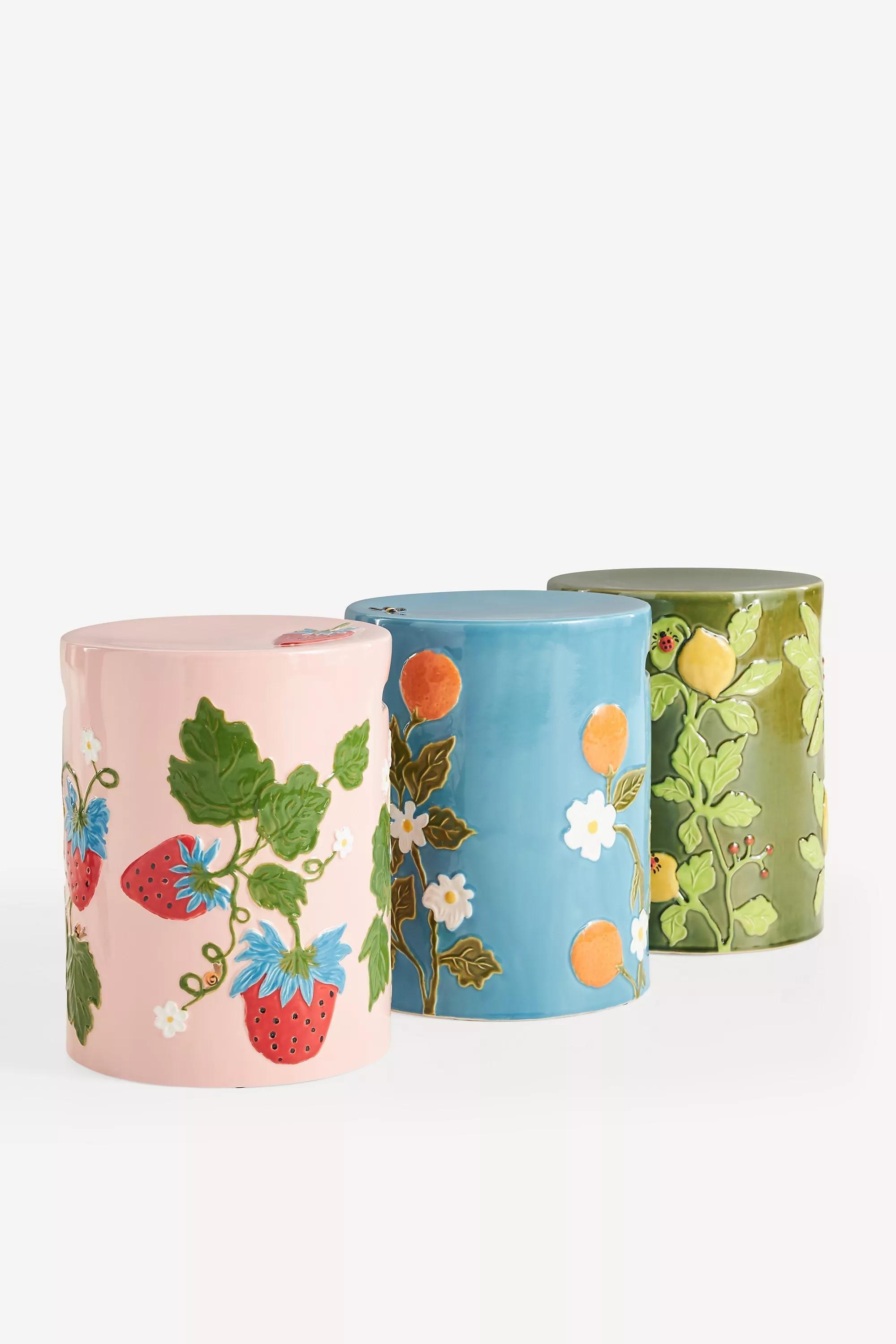 Frutta Ceramic Stool, Orange, , medium