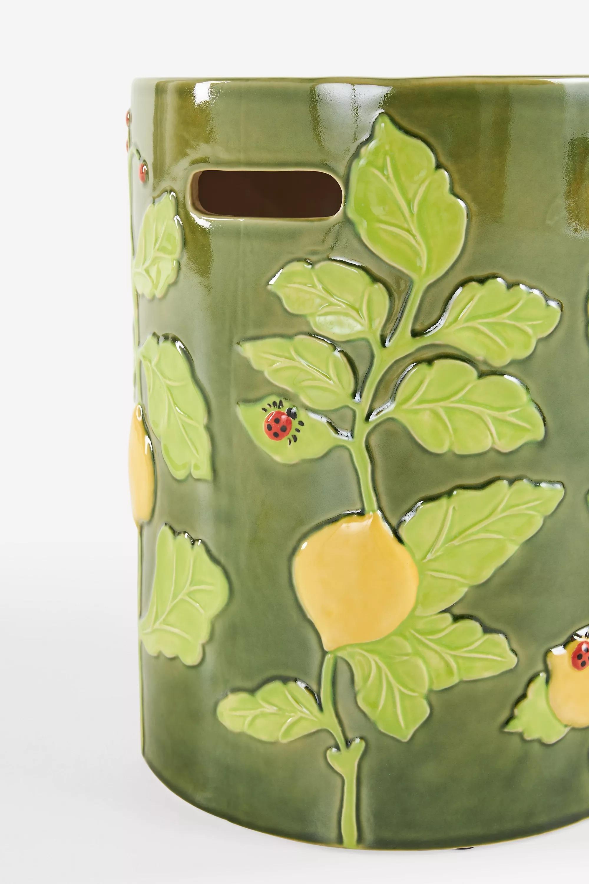 Frutta Ceramic Stool, Yellow, A501_0271, large image number 3