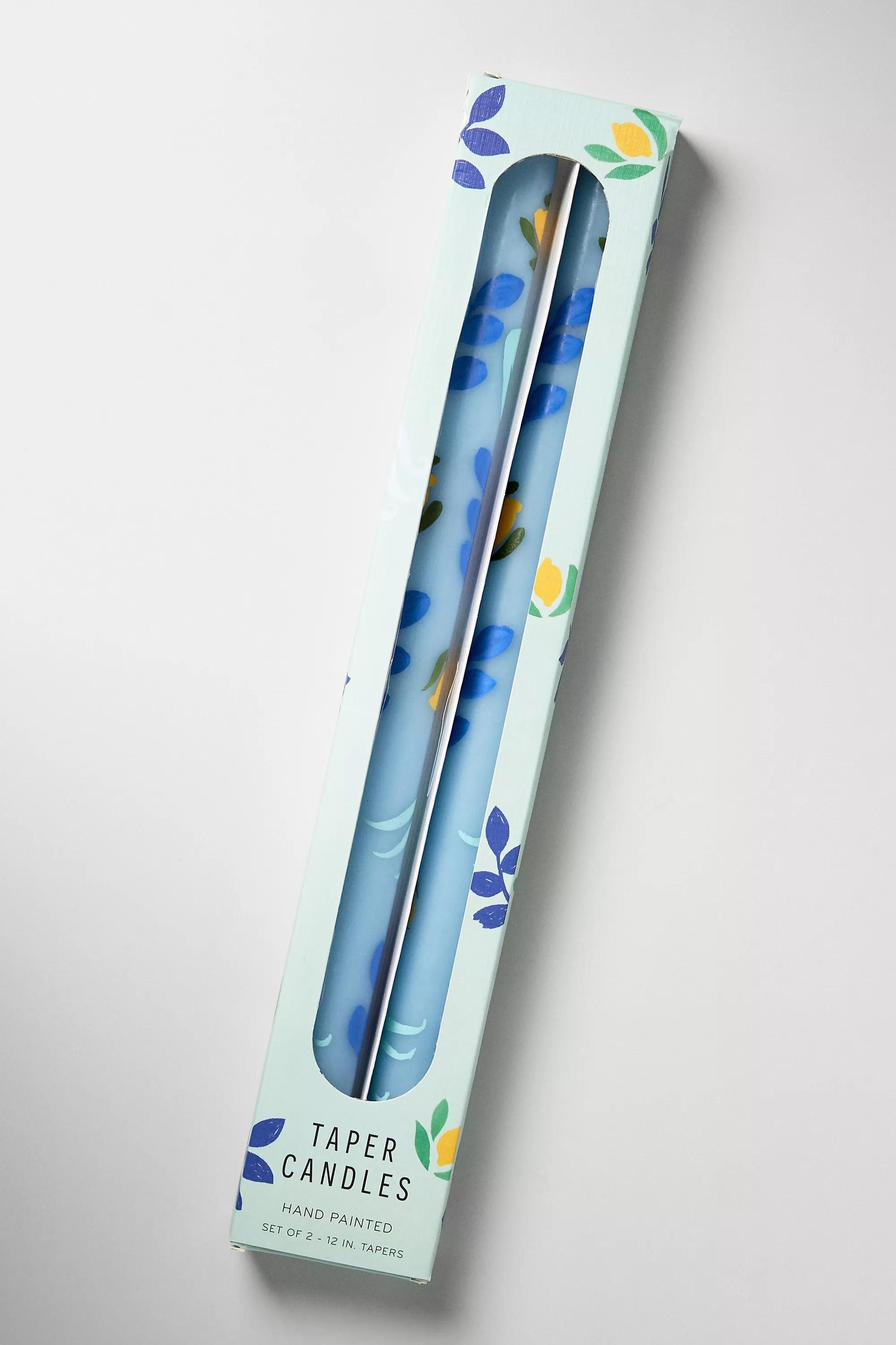 Dimitria Hand painted Taper Candles, Set Of 2, Blue, A501_0040, large image number 3