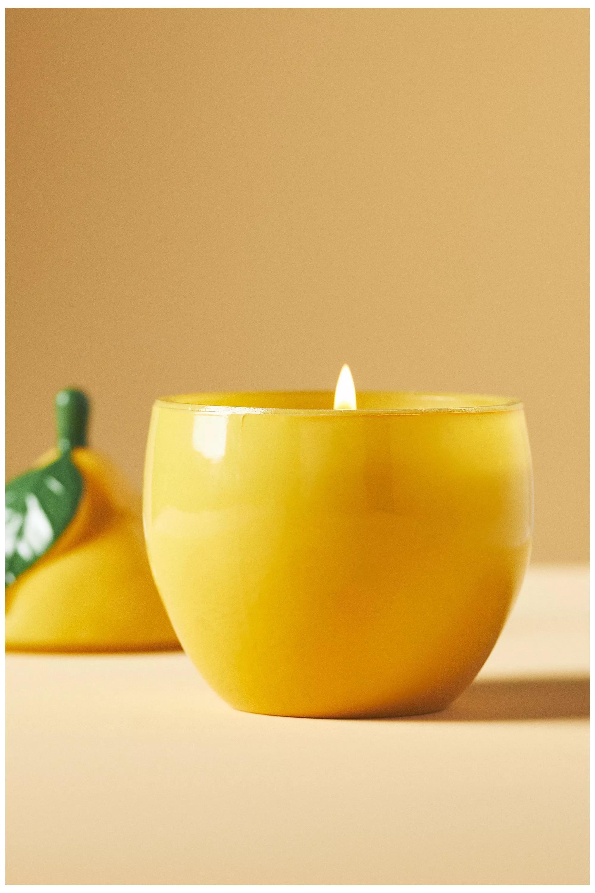 Strawberry- Shaped Fruity Glass Candle, Yellow, A501_0270, large image number 2