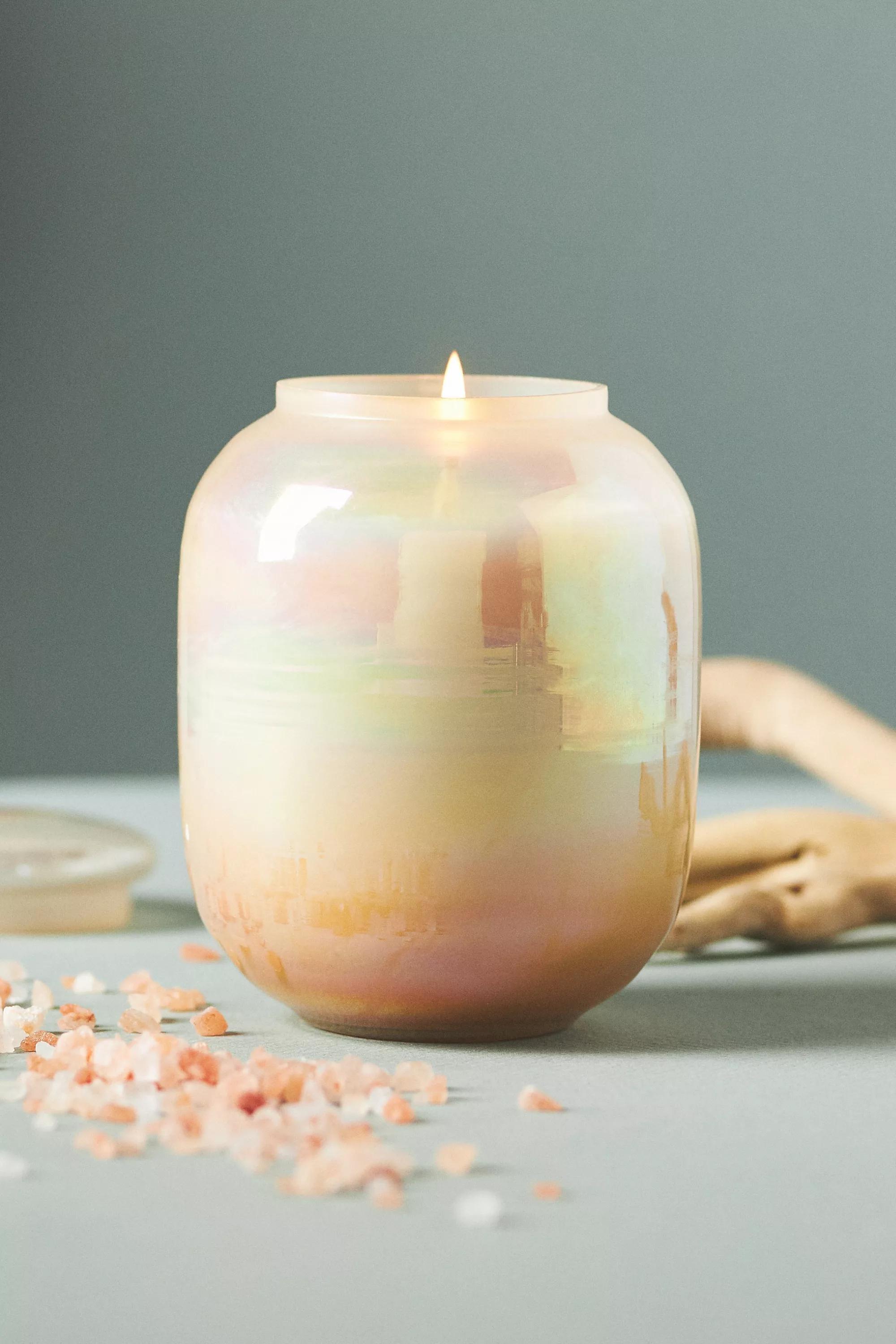 NEUTRAL Iridescent Fresh Sea Salt & Driftwood Glass Jar Candle, A501_0014, large image number 0