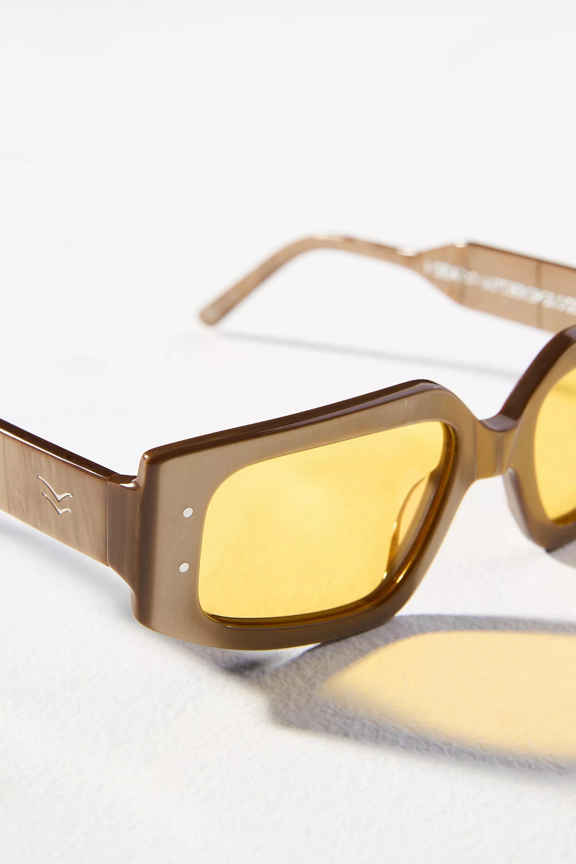 Anthropologie Rectangle Marble Sunglasses, Yellow, A501_0070, medium