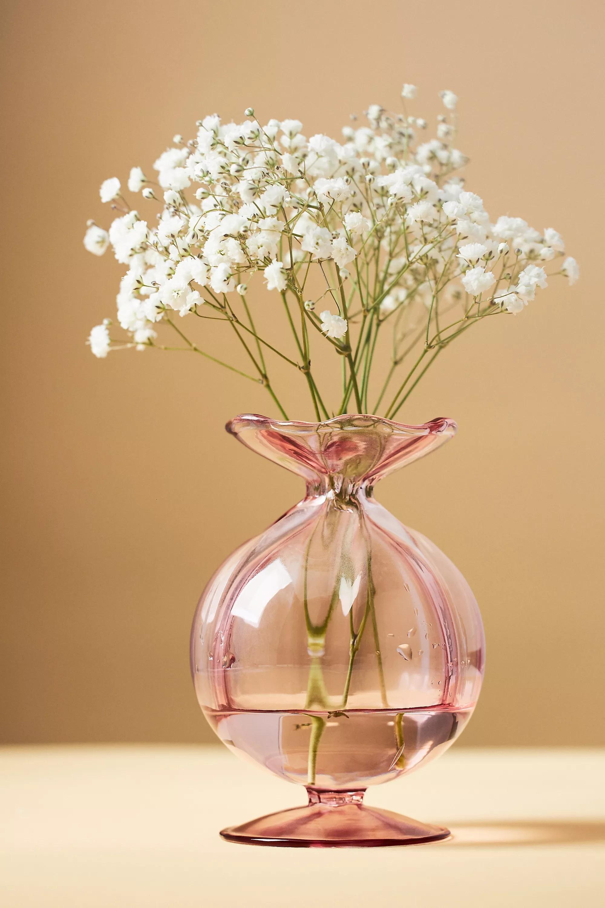 Margot Glass Bud Vase, White, A501_0066, large image number 0