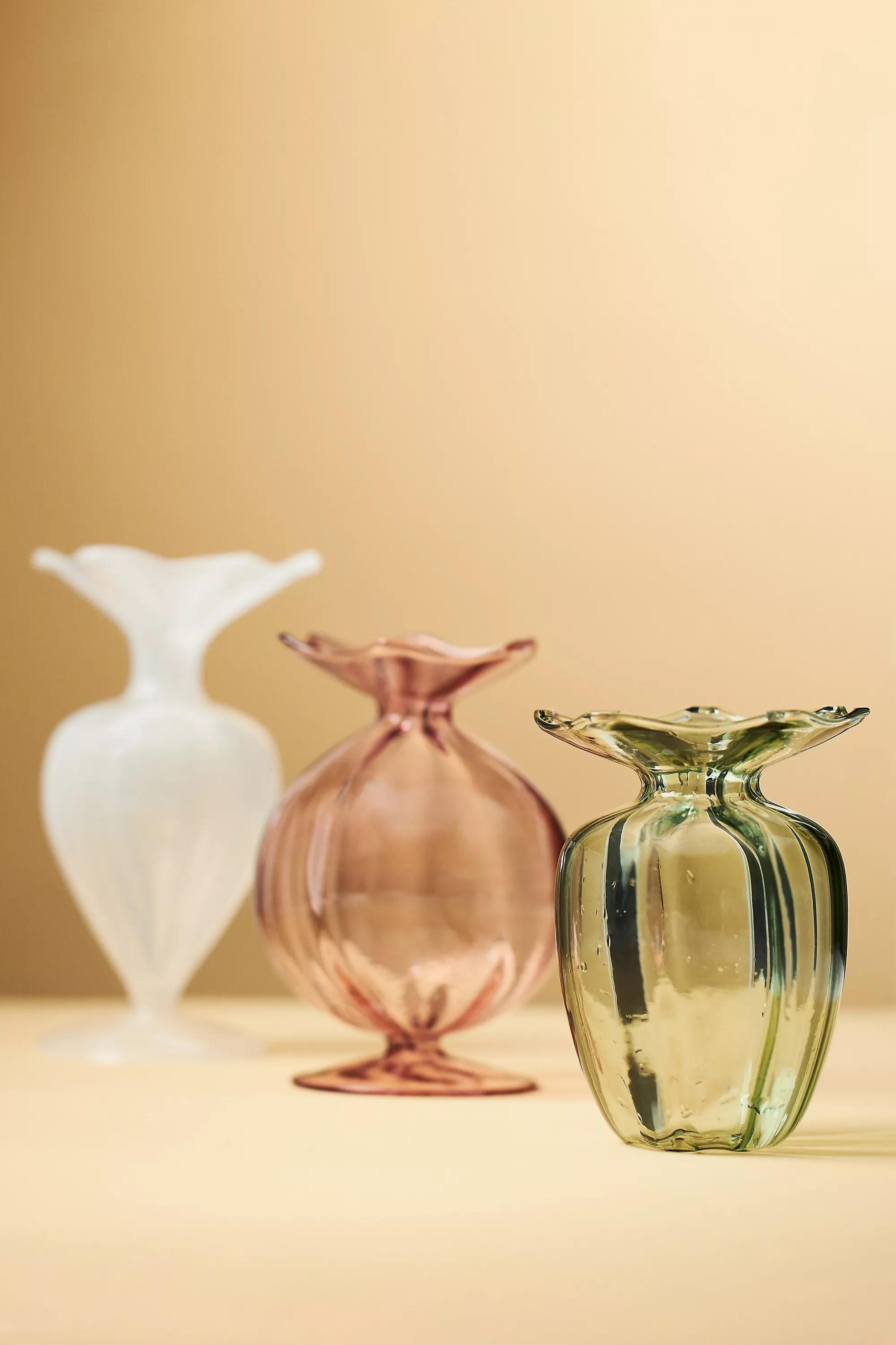 Margot Glass Bud Vase, White, A501_0066, large image number 1
