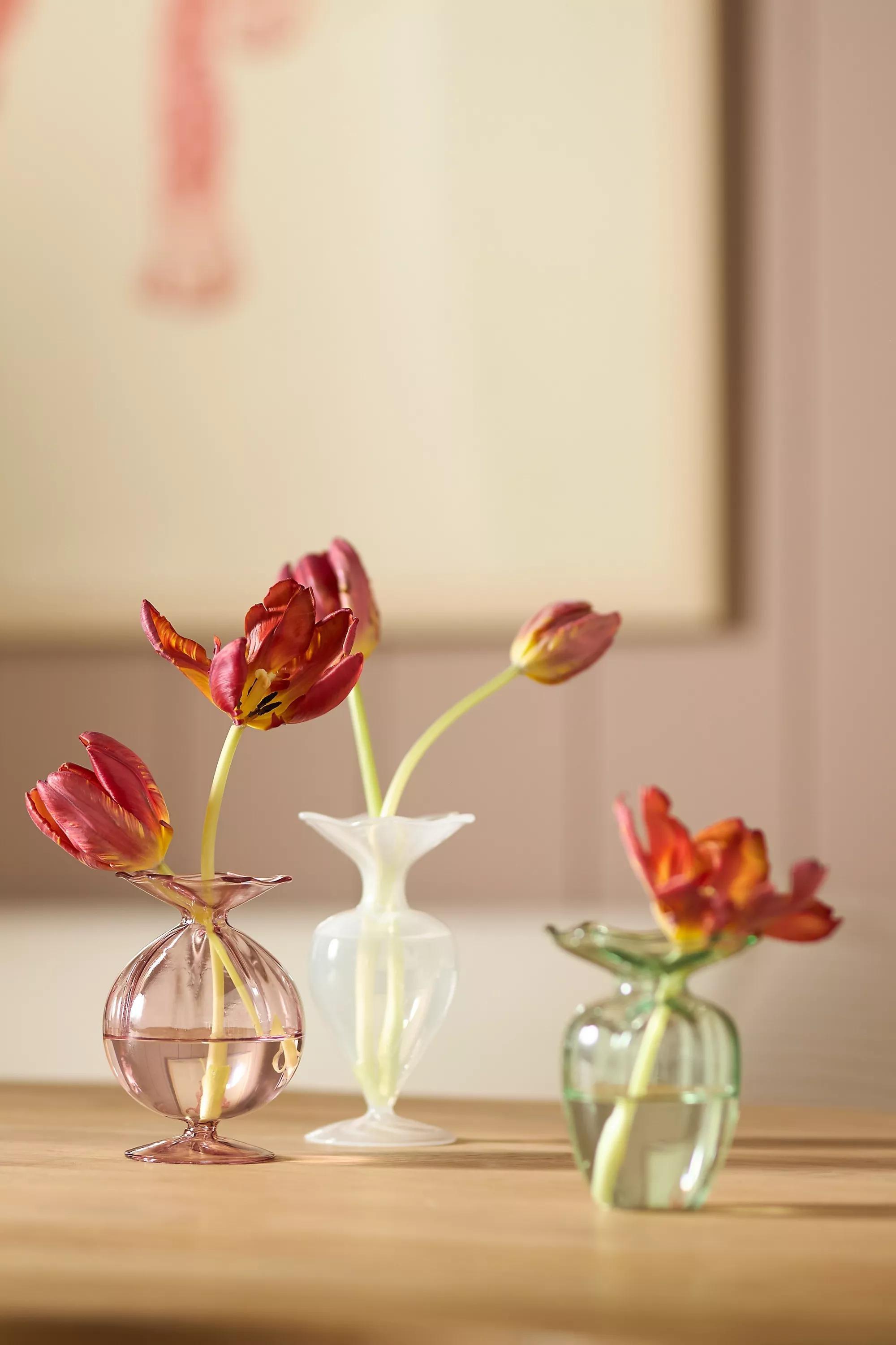 Margot Glass Bud Vase, White, A501_0066, large image number 2