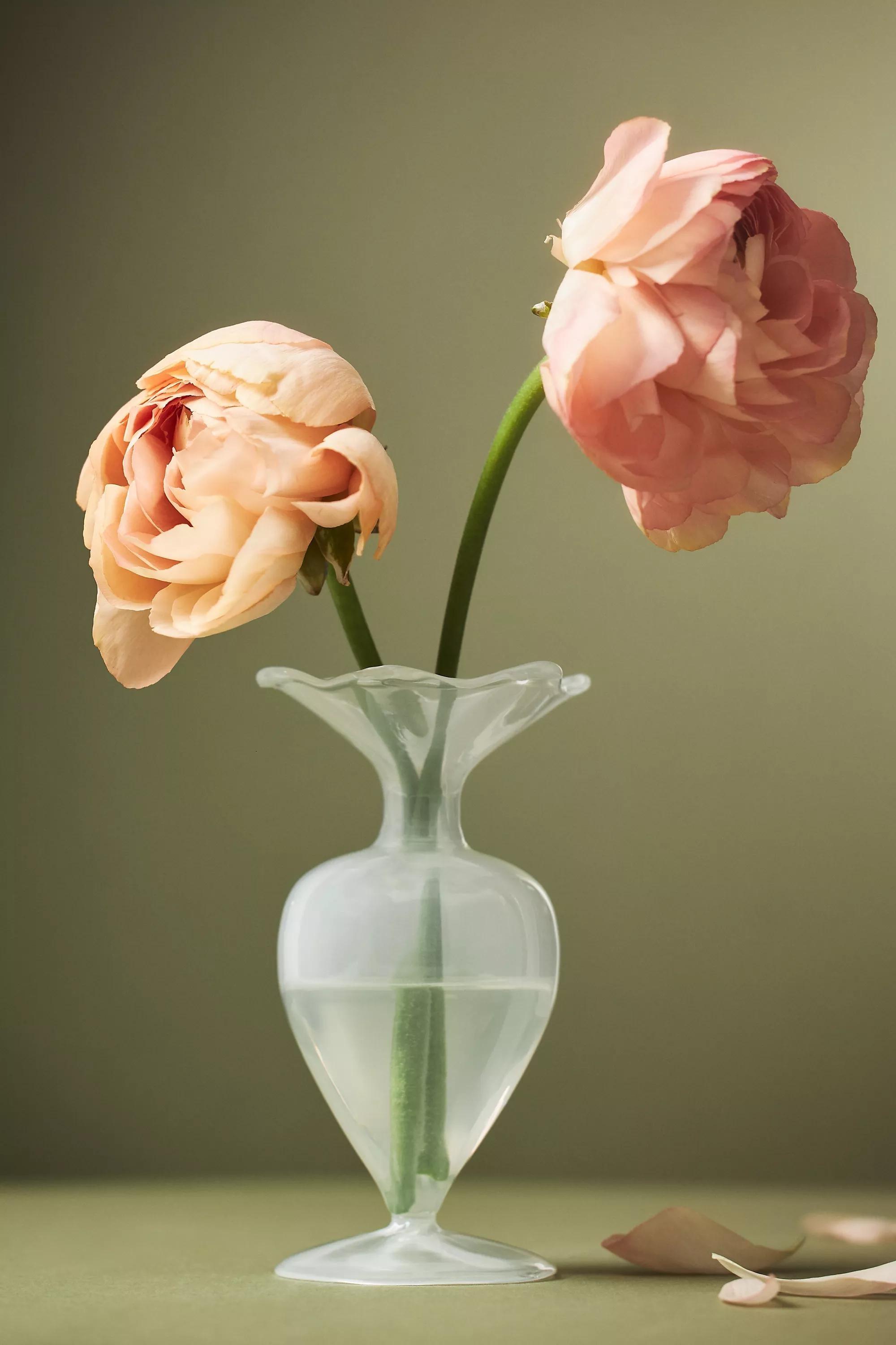 Margot Glass Bud Vase, White, A501_0010, large image number 1