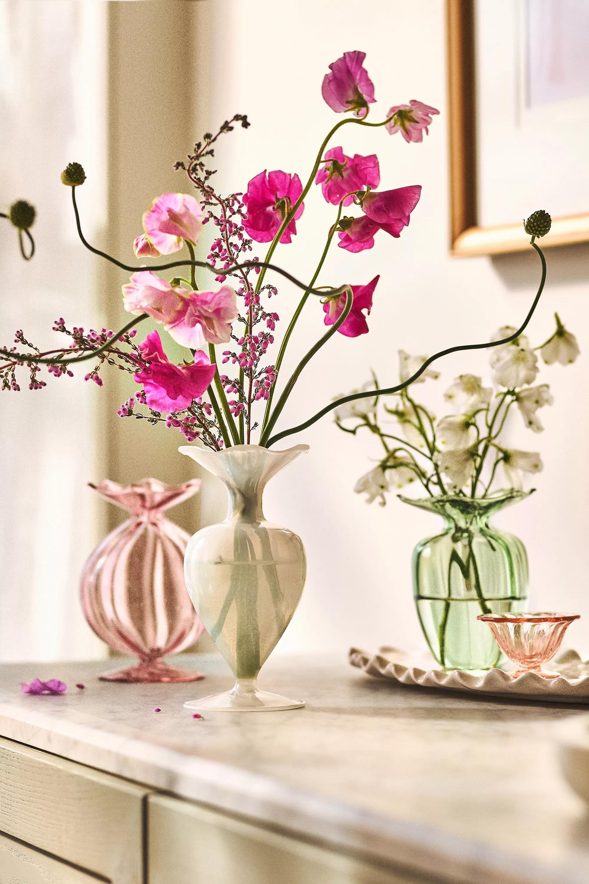 Margot Glass Bud Vase, White, A501_0010, large image number 5