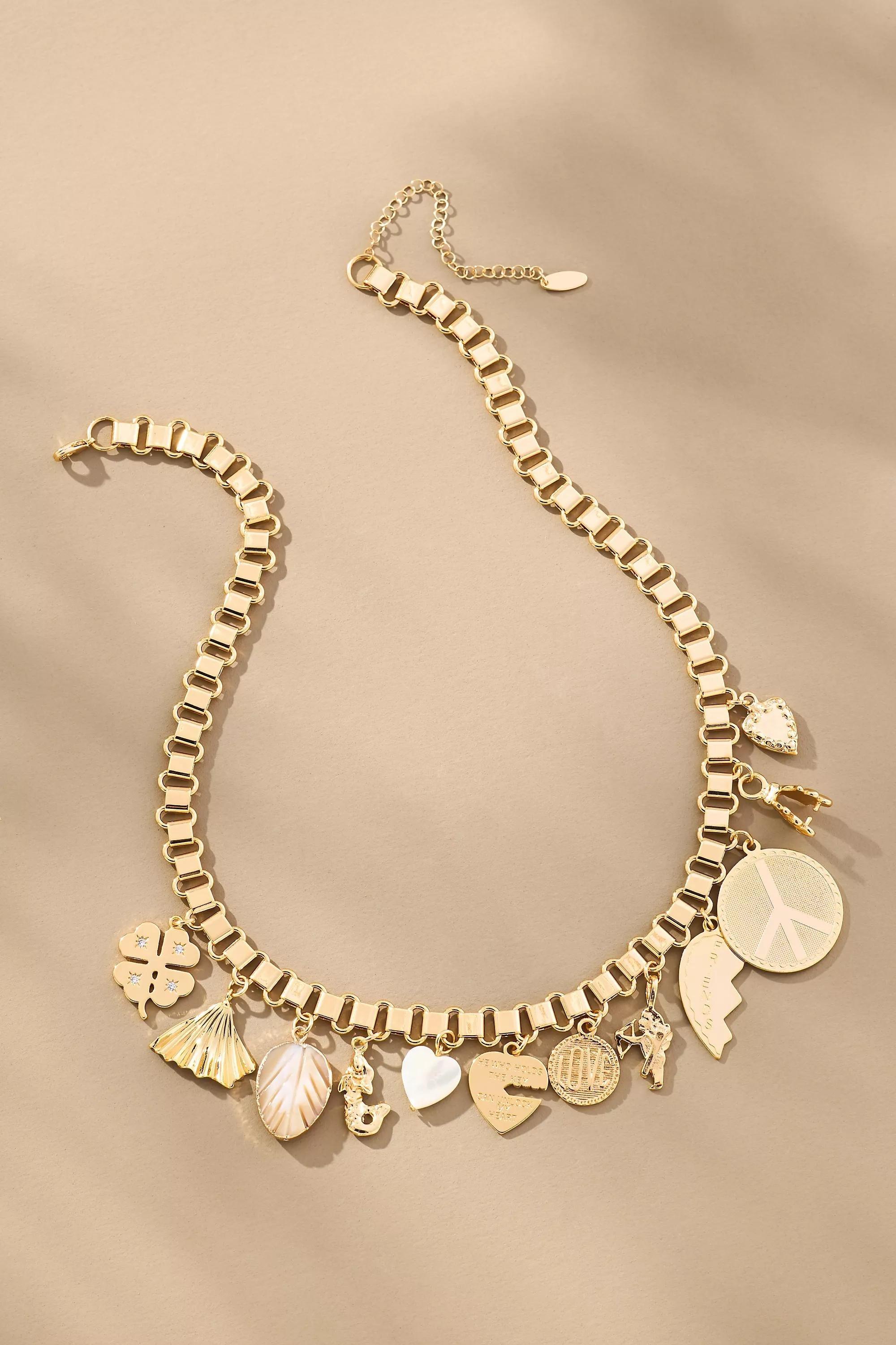 Anthropologie Necklace Coin, Gold, A501_0070, large image number 2