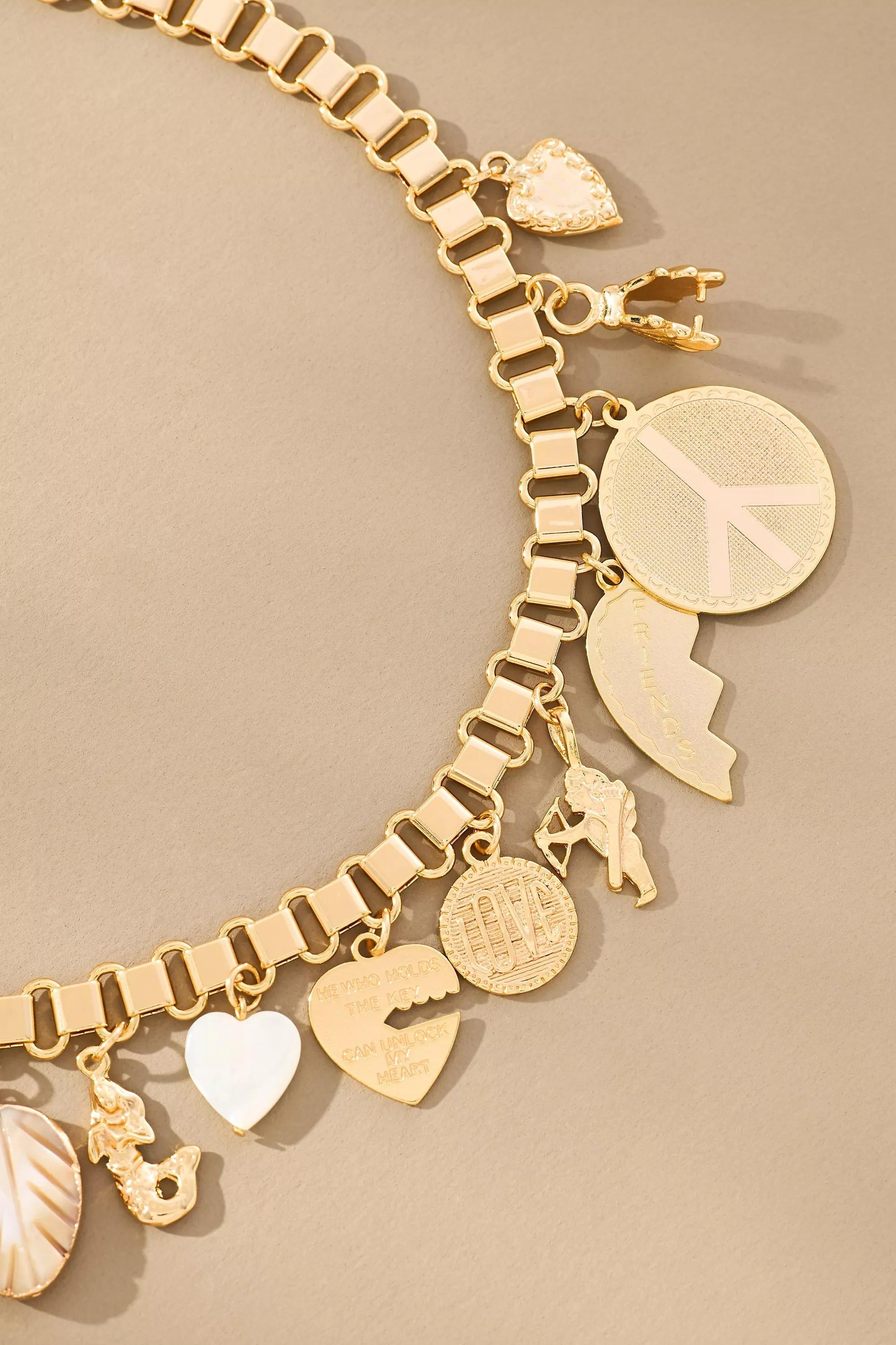 Anthropologie Necklace Coin, Gold, A501_0070, large image number 3