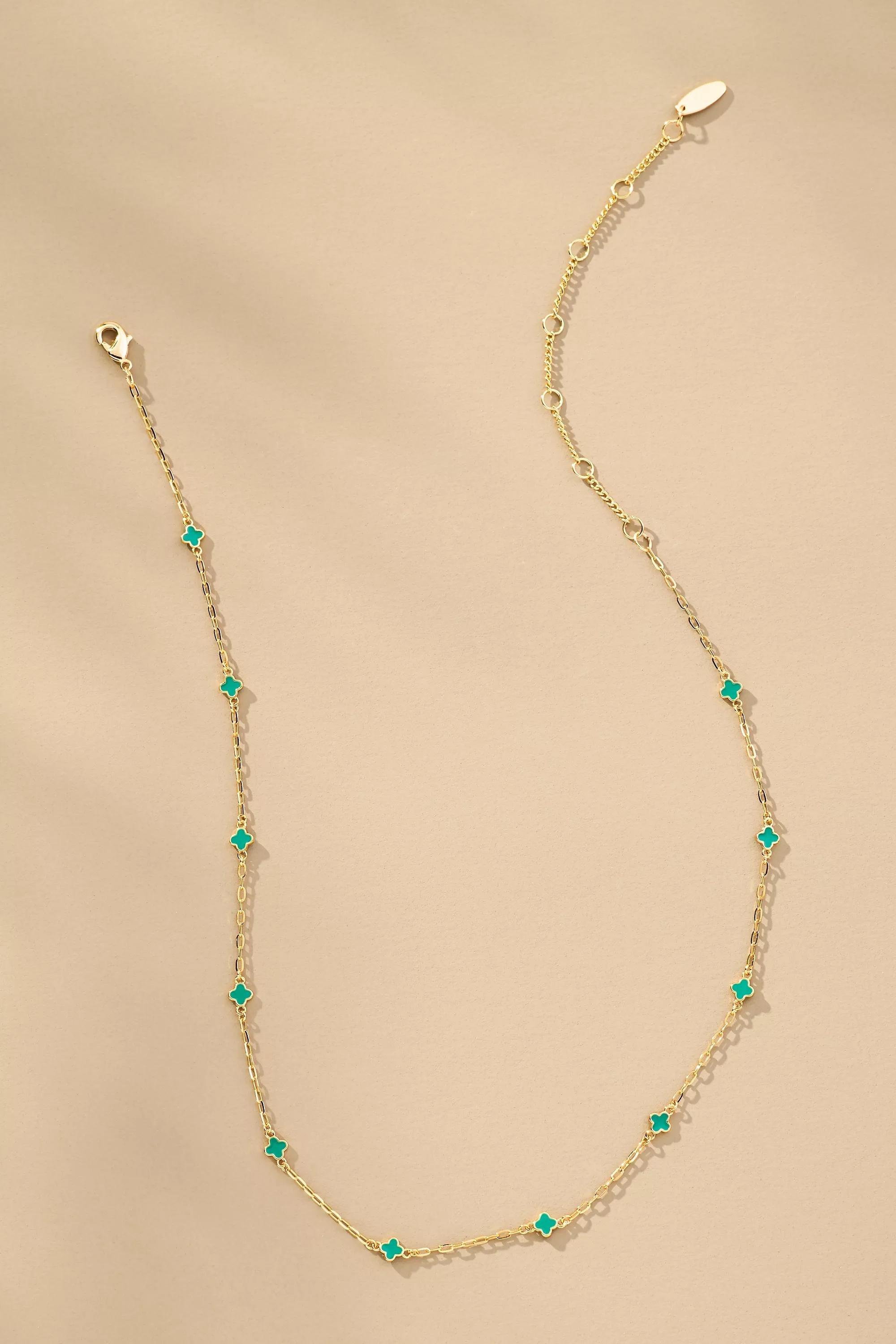 KELLY Tiny Clover Chain Necklace, A501_0033, large image number 1