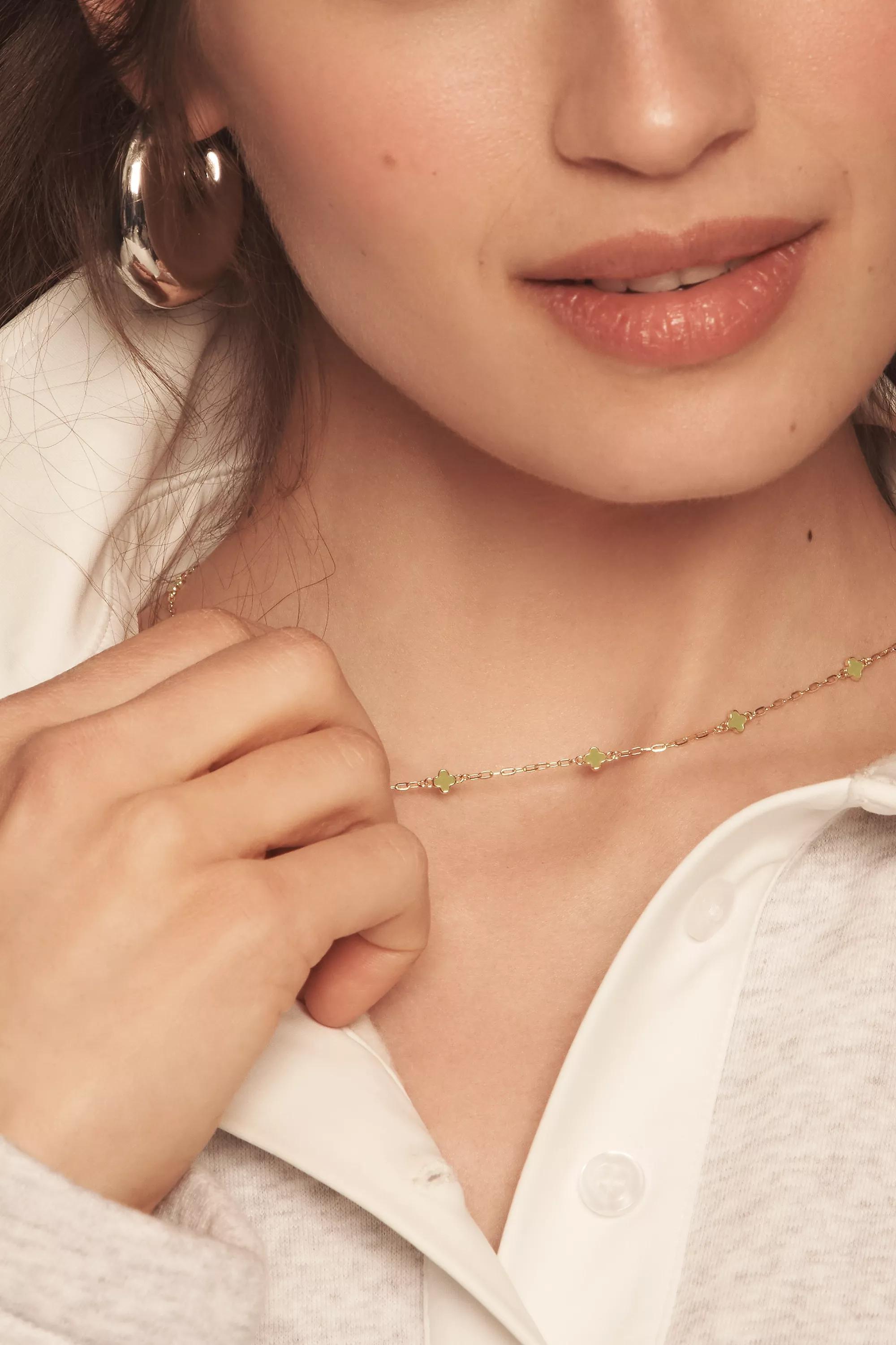 LIME Tiny Clover Chain Necklace, A501_0034, large image number 0
