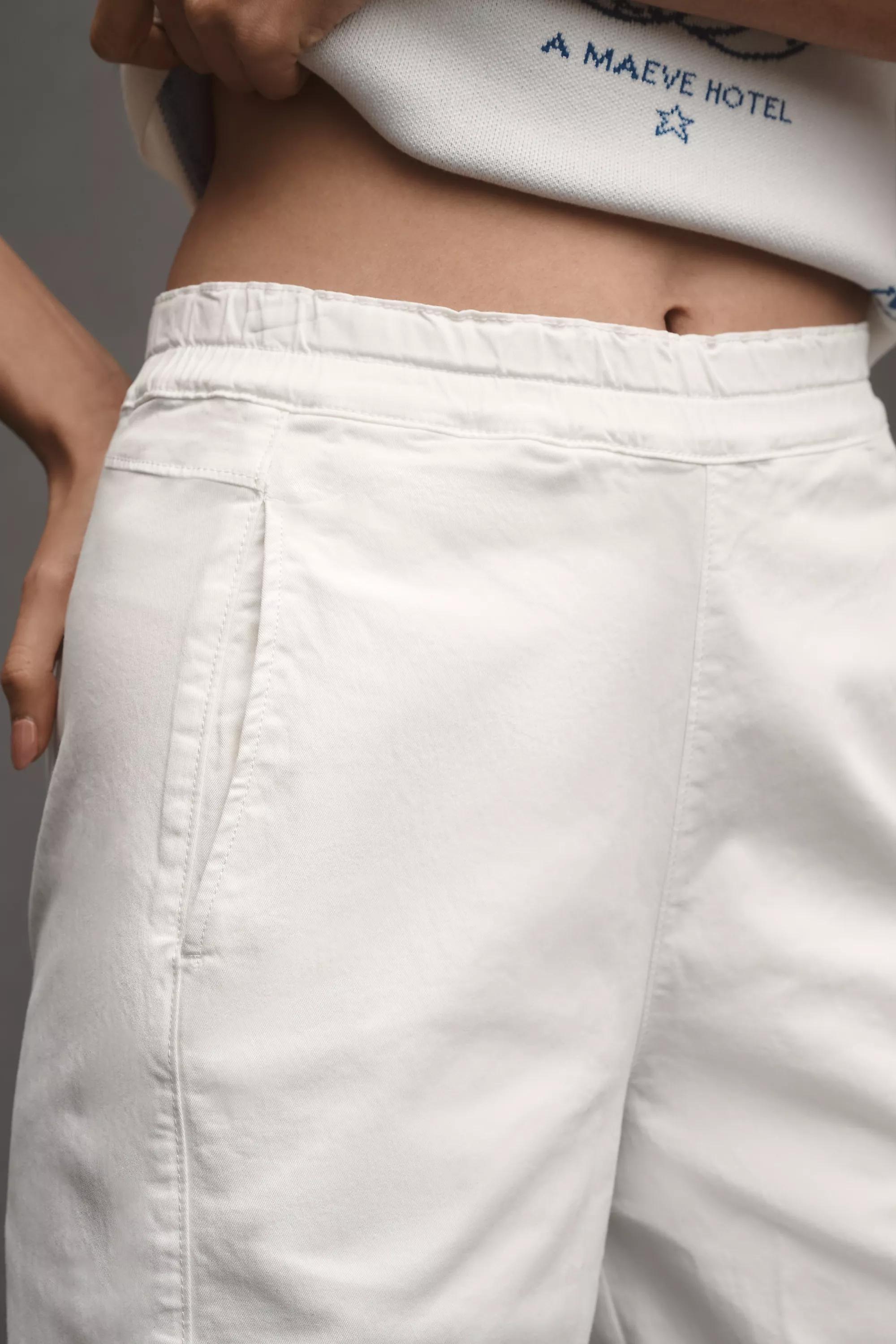 By Pilcro Relaxed Pull-On Barrel Trousers, White, A501_0010, large image number 3