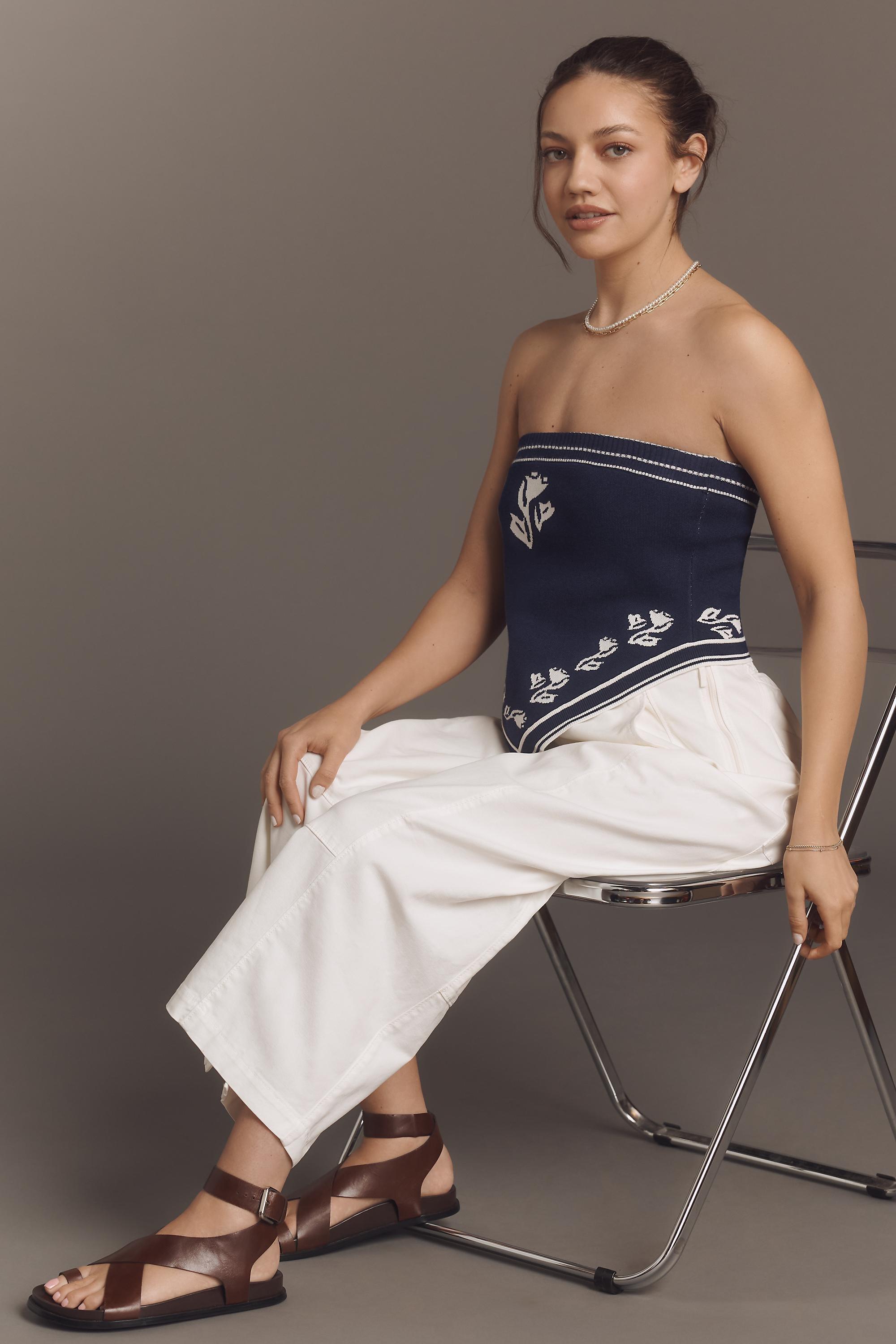 By Pilcro Relaxed Pull-On Barrel Trousers, White, A501_0010, large image number 4