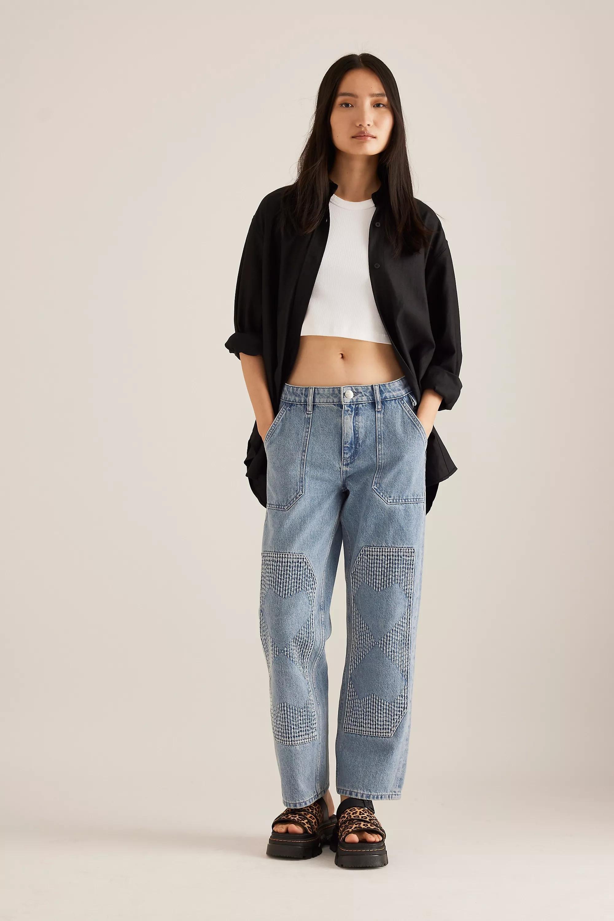 Seventy + Mochi Carpenter Stevie Straight-Leg Jeans, Blue, , large image number 0