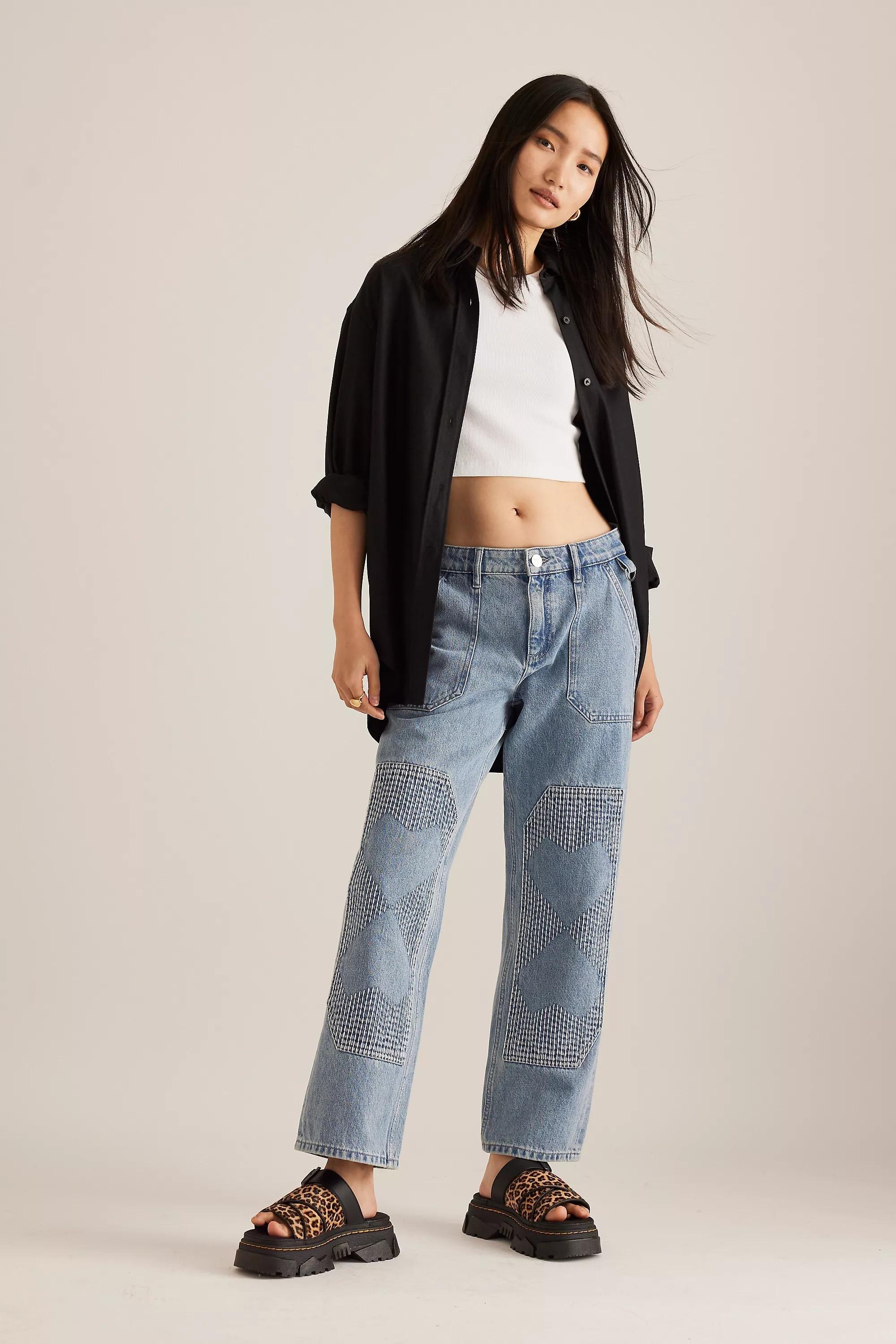 Seventy + Mochi Carpenter Stevie Straight-Leg Jeans, Blue, , large image number 4