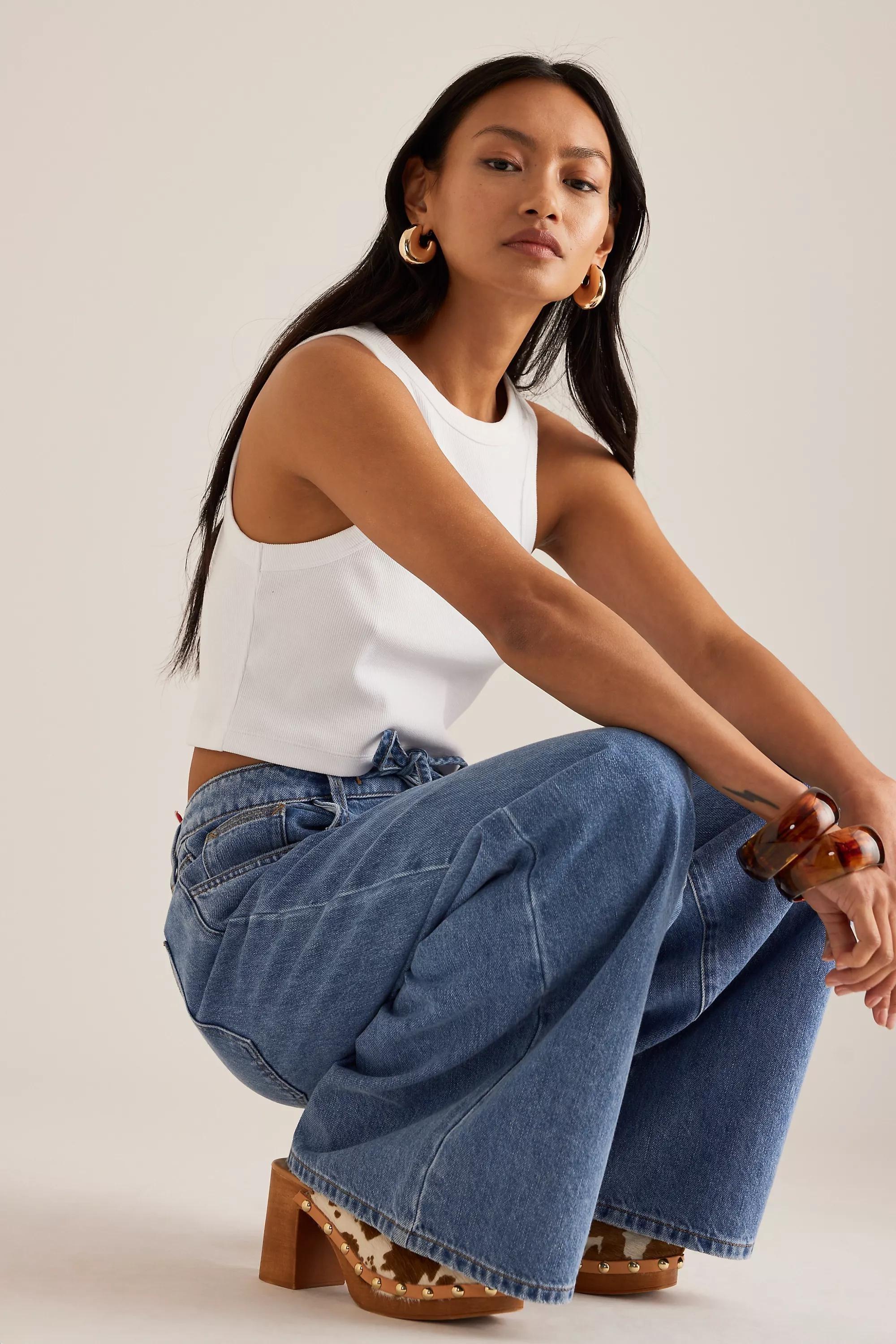 Seventy + Mochi Blake Drawstring Wide-Leg Jeans, Blue, , large image number 2