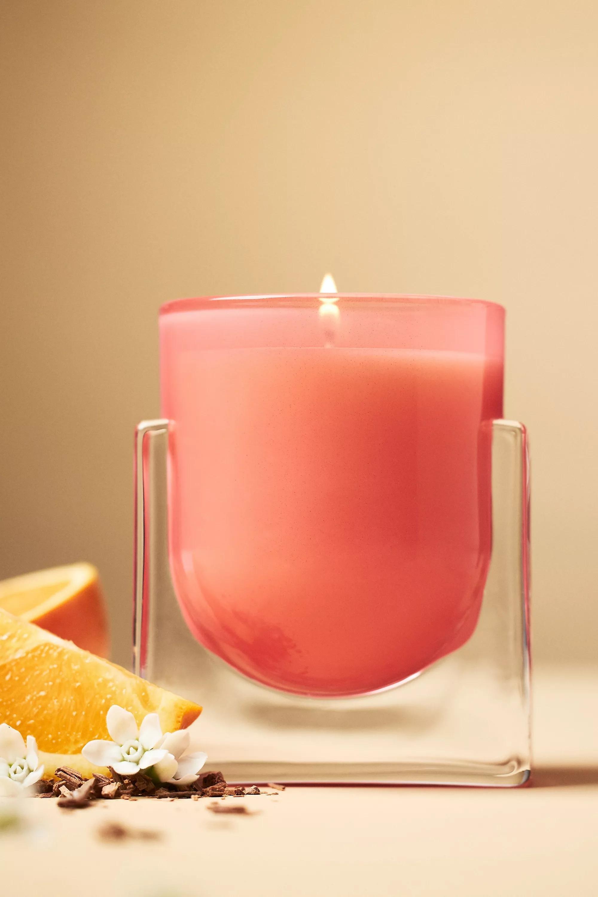 Found Notes Floral Orange Blossom & Santal Glass Candle, Orange, A501_0085, large image number 3