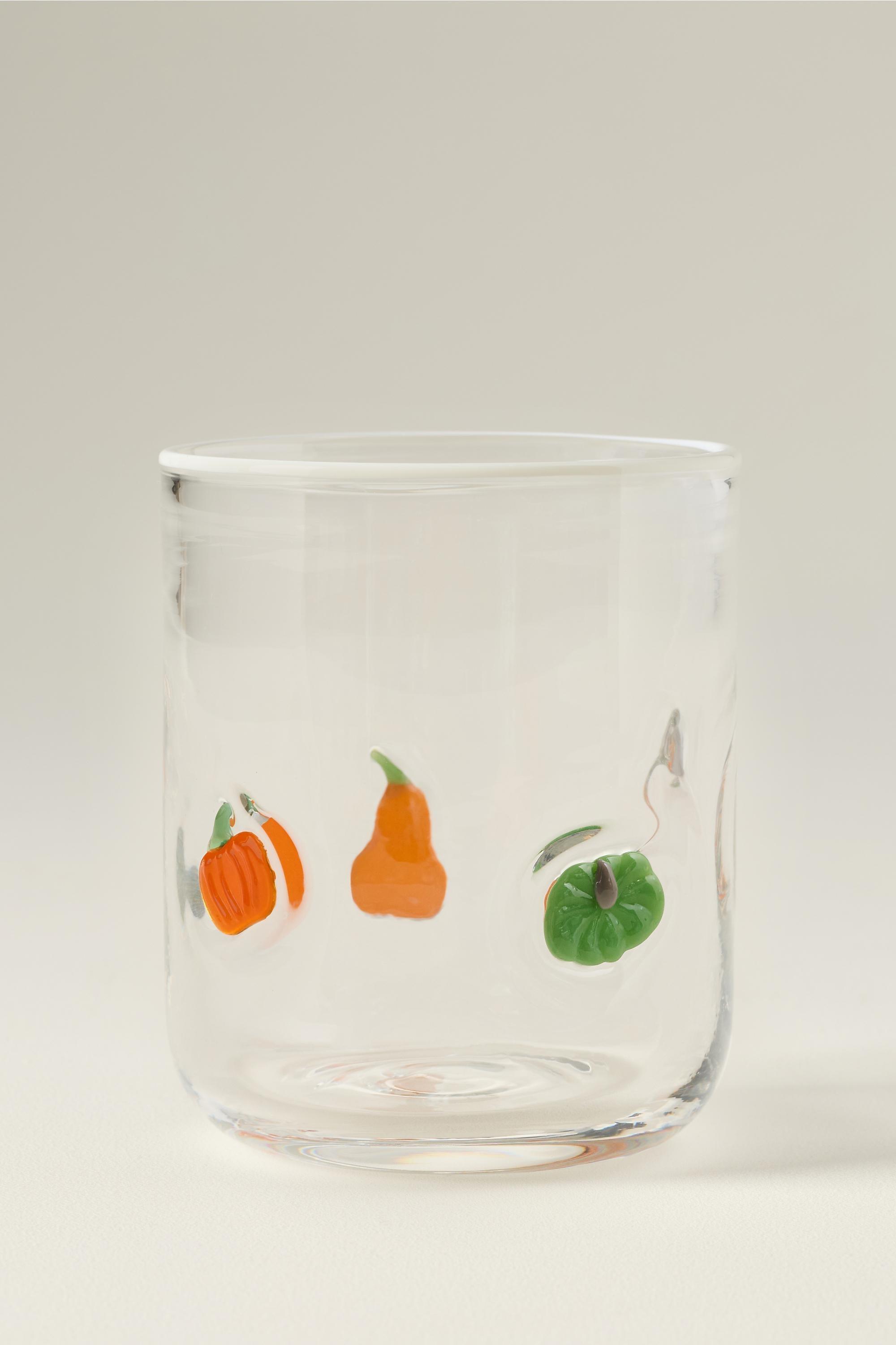 The Icon Juice Glass, Clear, Orange, medium
