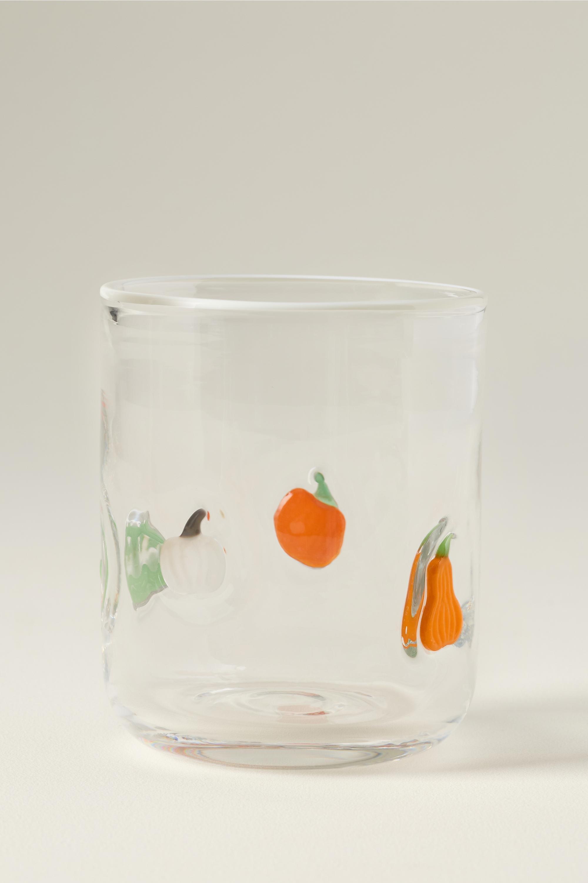 The Icon Juice Glass, Clear, Orange, medium
