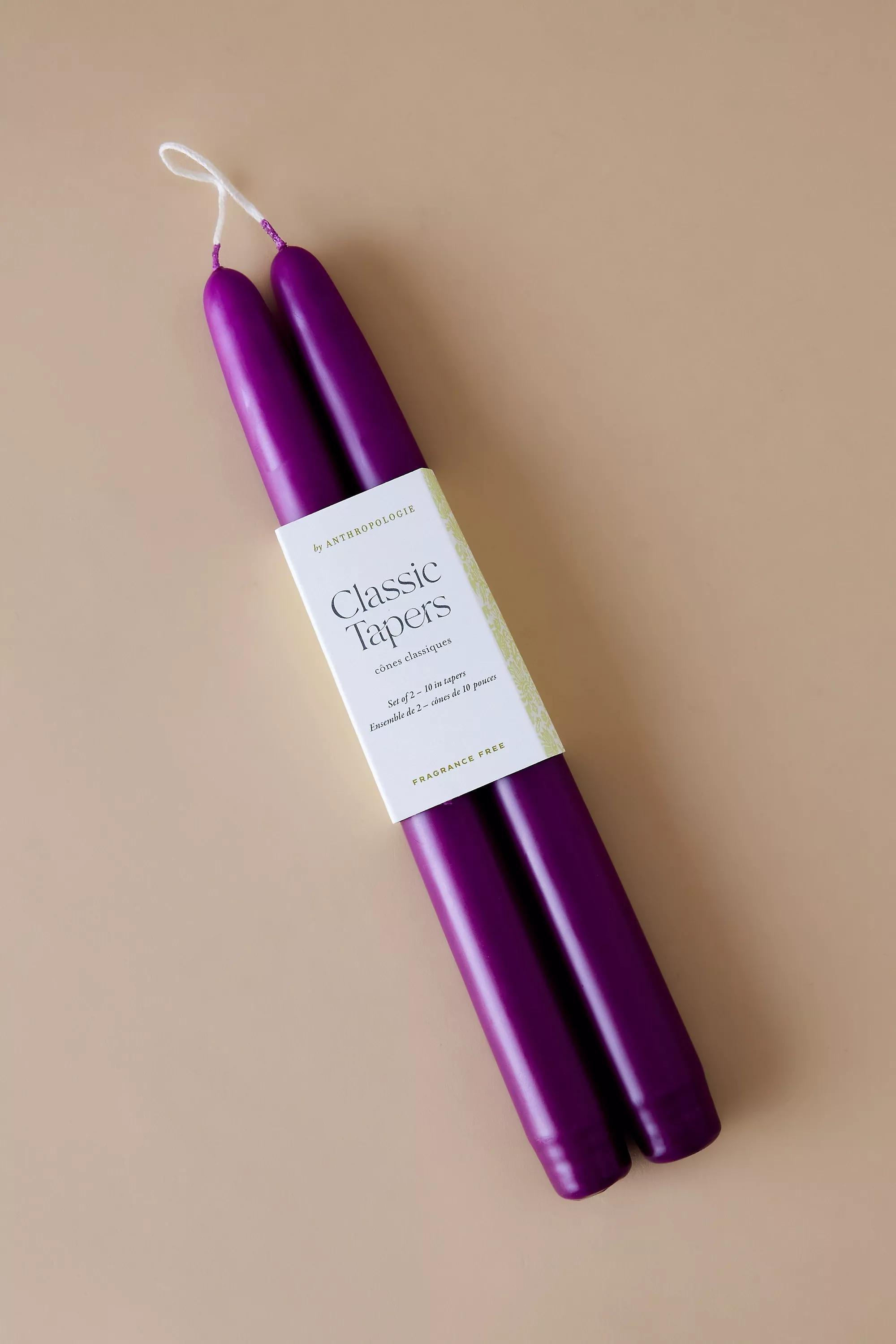 Taper Candles, Set Of 2, Purple, A501_0052, large image number 0