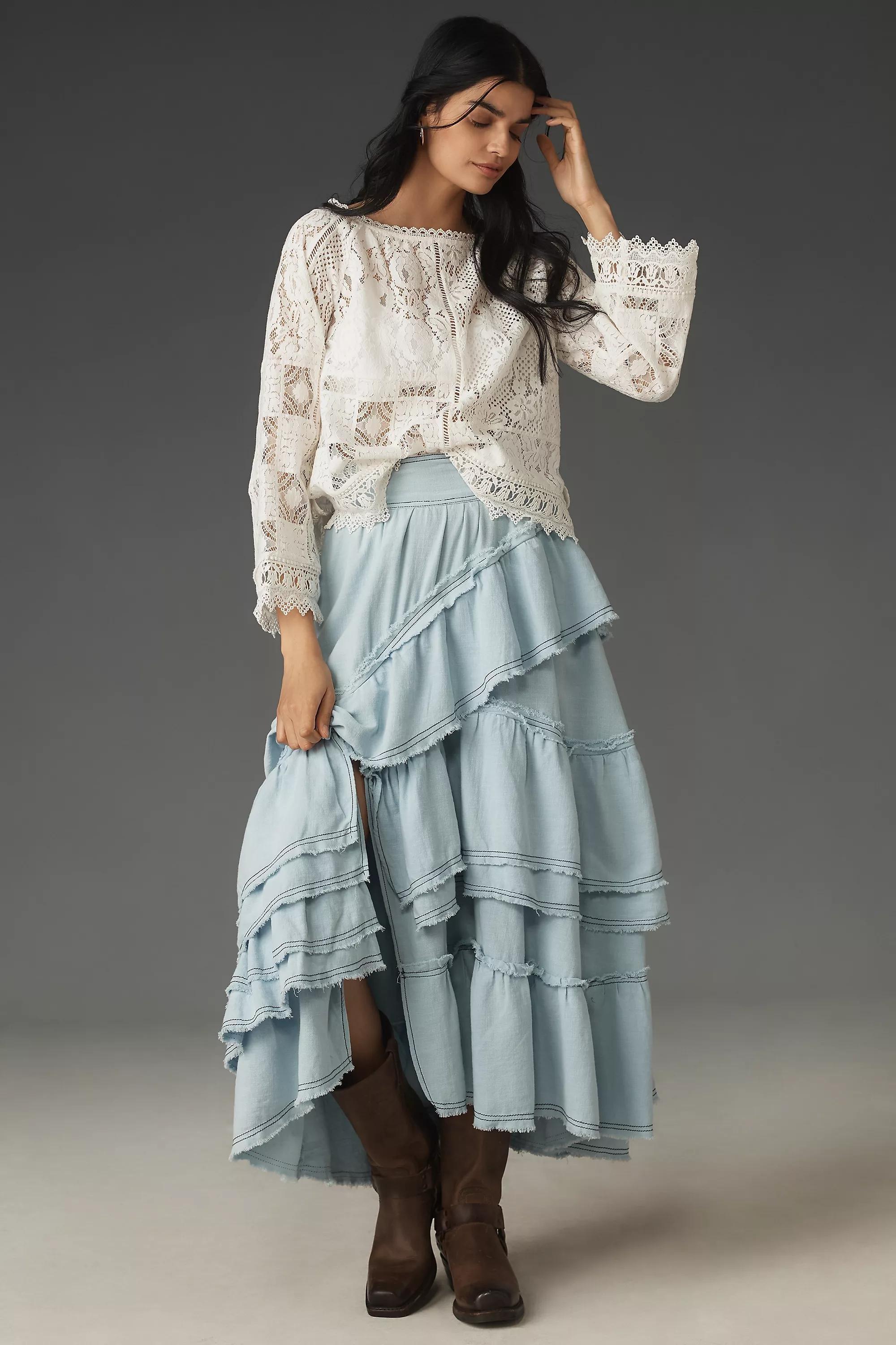 Anthropologie Lace Details Blouse, White, , large image number 2
