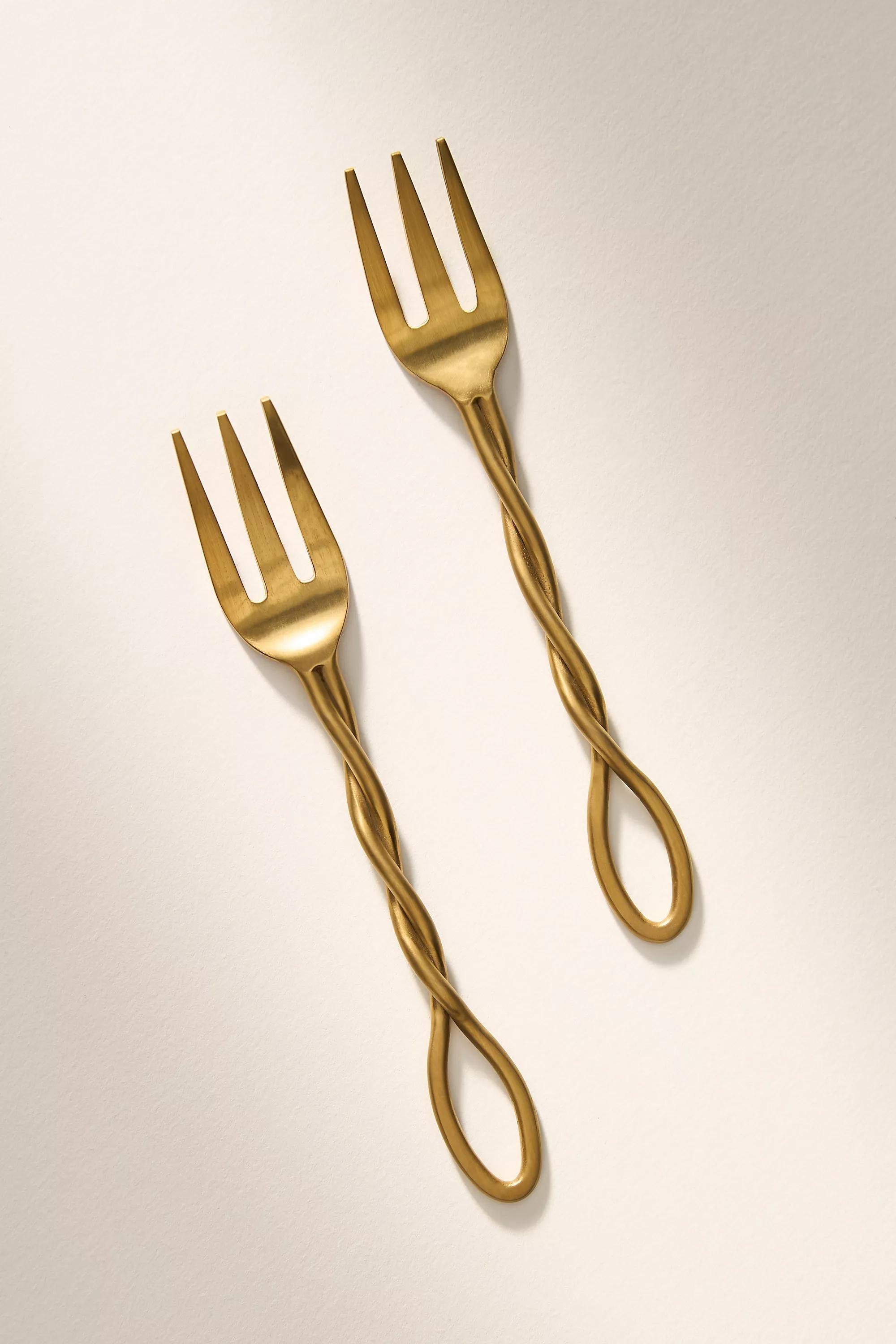 The Mediterranean Dish Stainless Steel Appetizer Forks, Set Of 2, Bronze, A501_0027, large image number 2