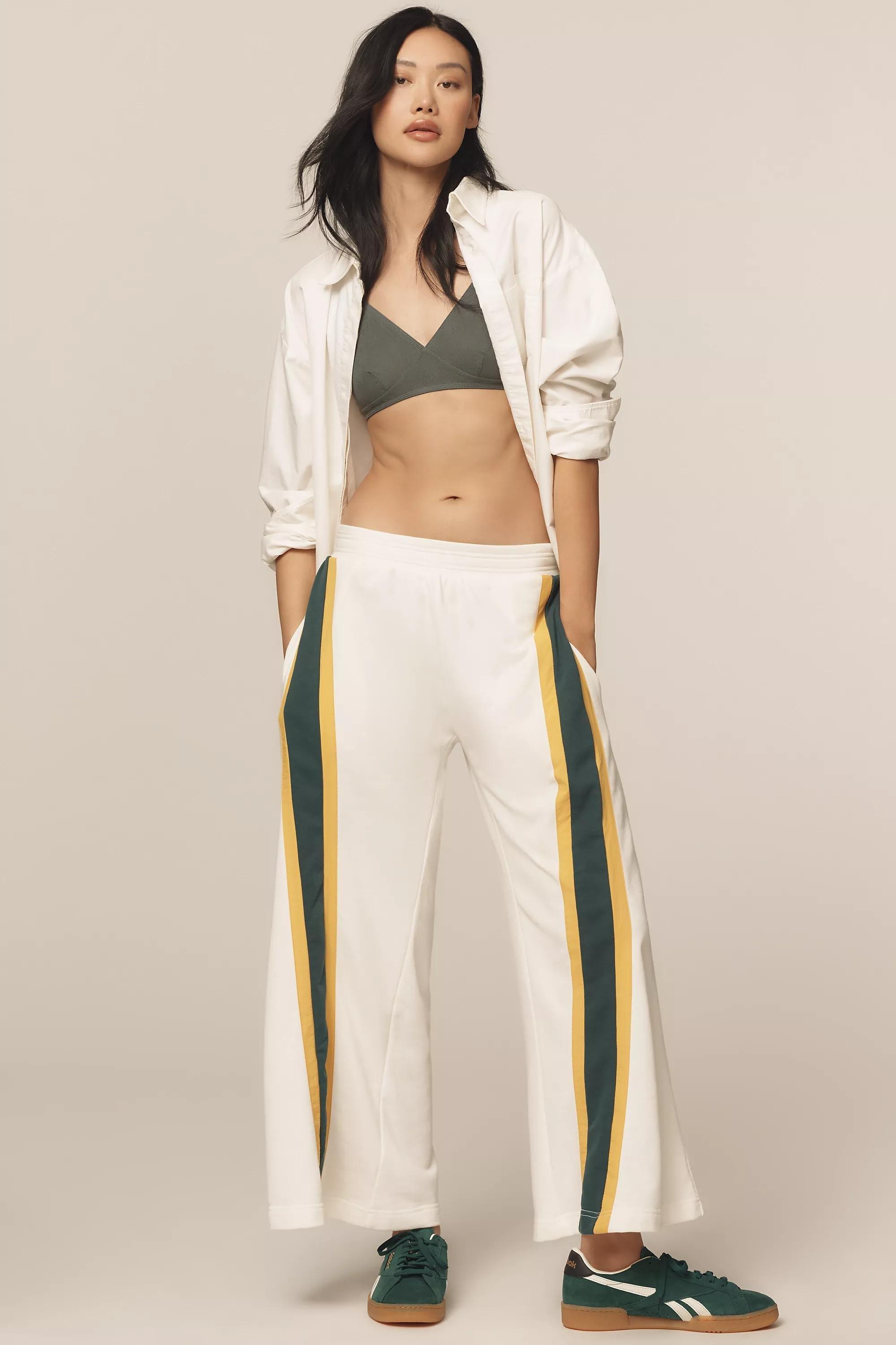 Anthropologie Striped Casual Trousers, White, , large image number 0