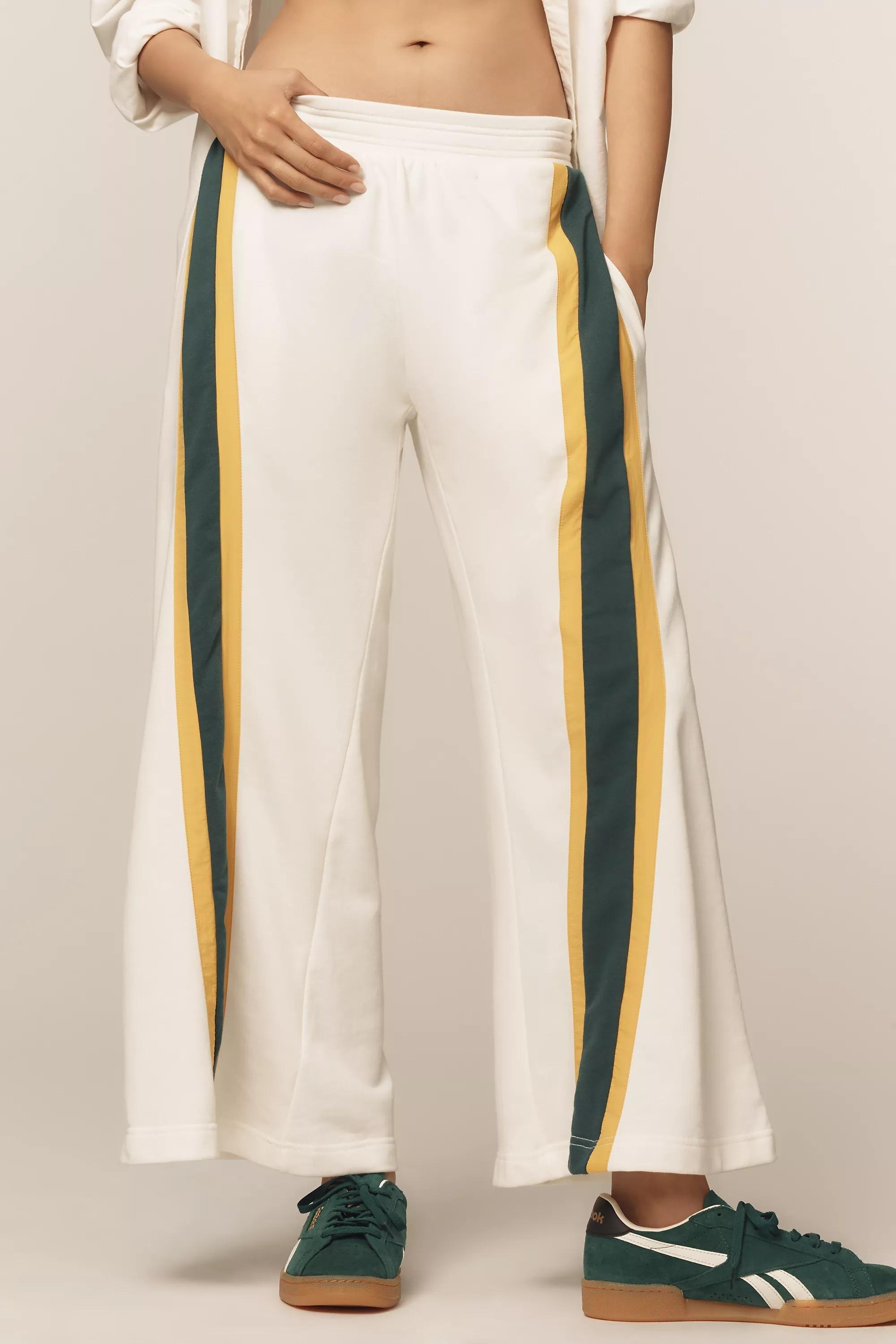 Anthropologie Striped Casual Trousers, White, A501_0010, medium