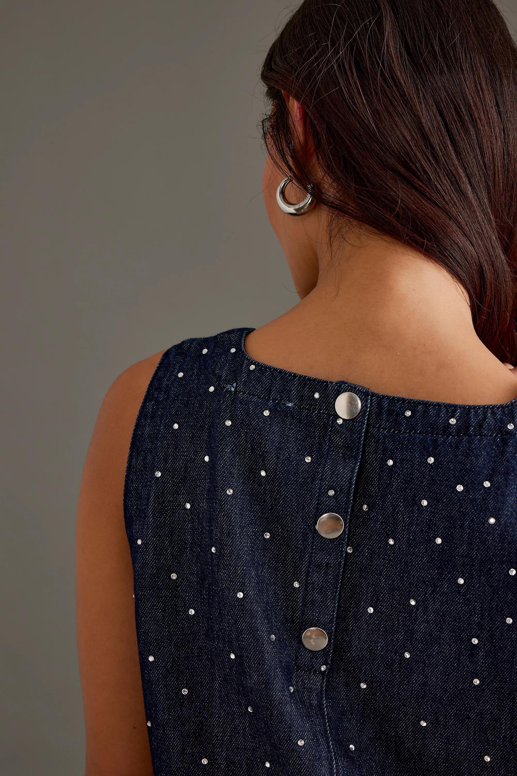 Anthropologie Polka Dot Blouse, Blue, , large image number 2