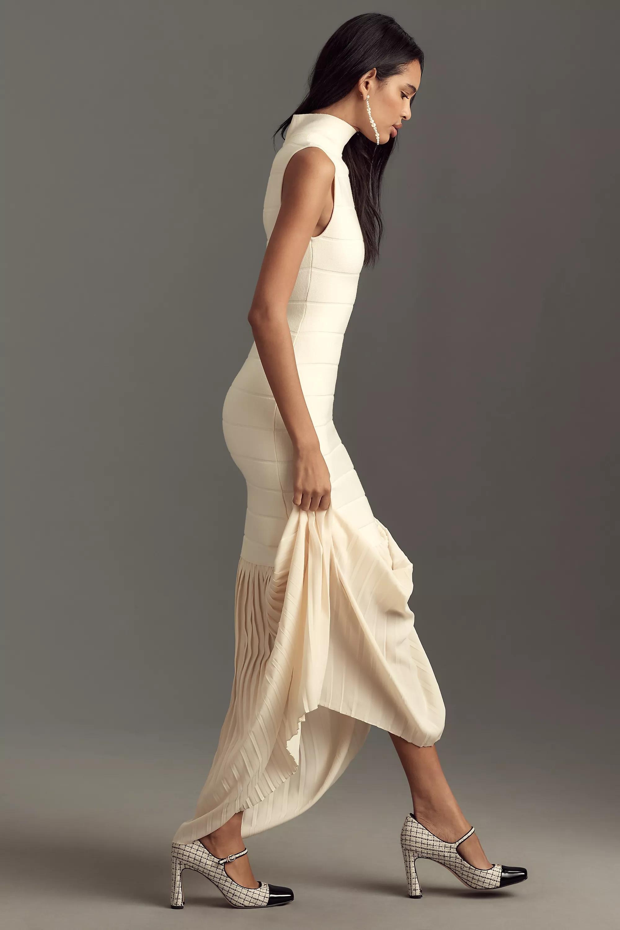 Blithe Fitted Twofer Maxi Dress, Cream, , large image number 3