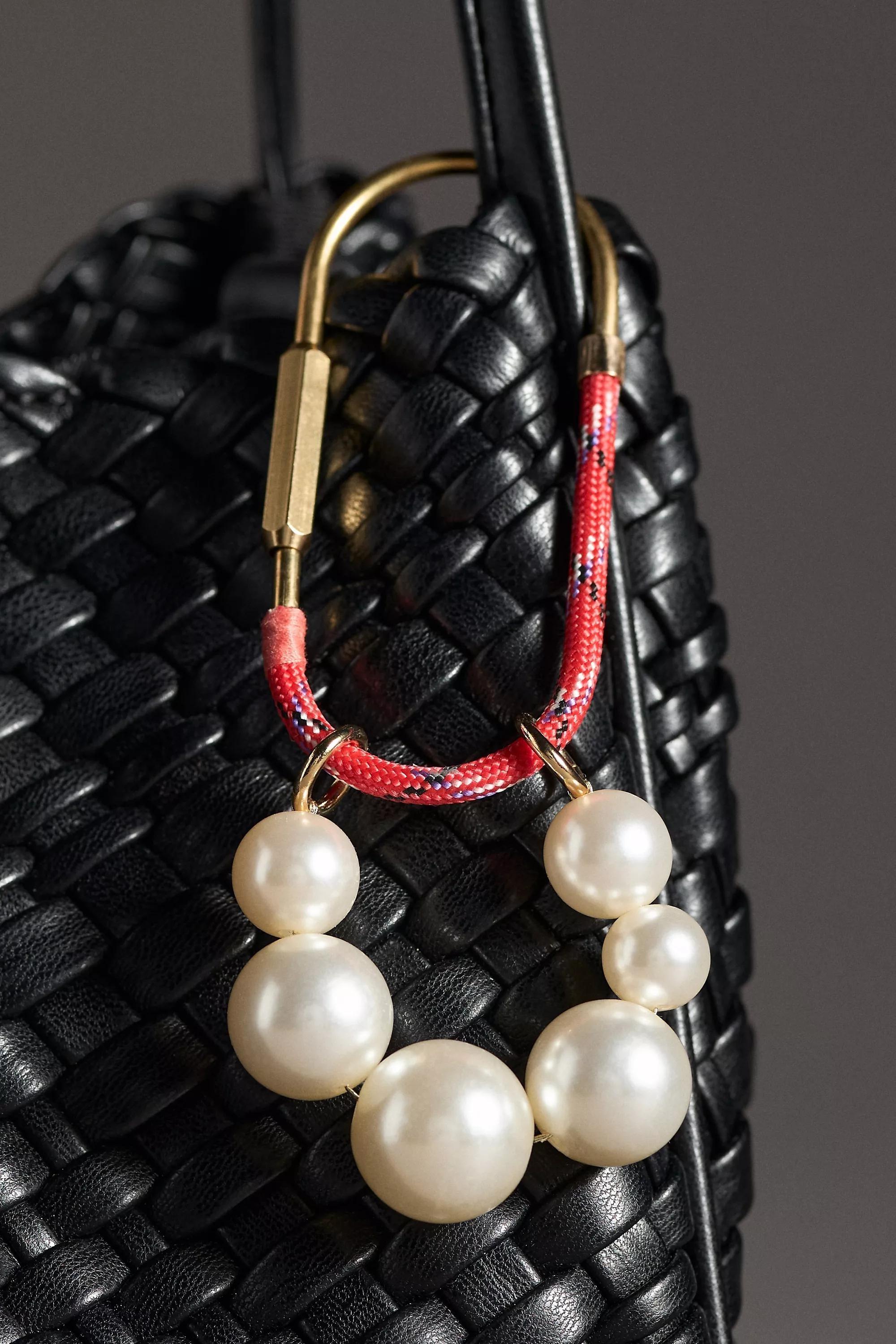 Anthropologie Pearl Rope Carabiner, Red, A501_0060, large image number 0