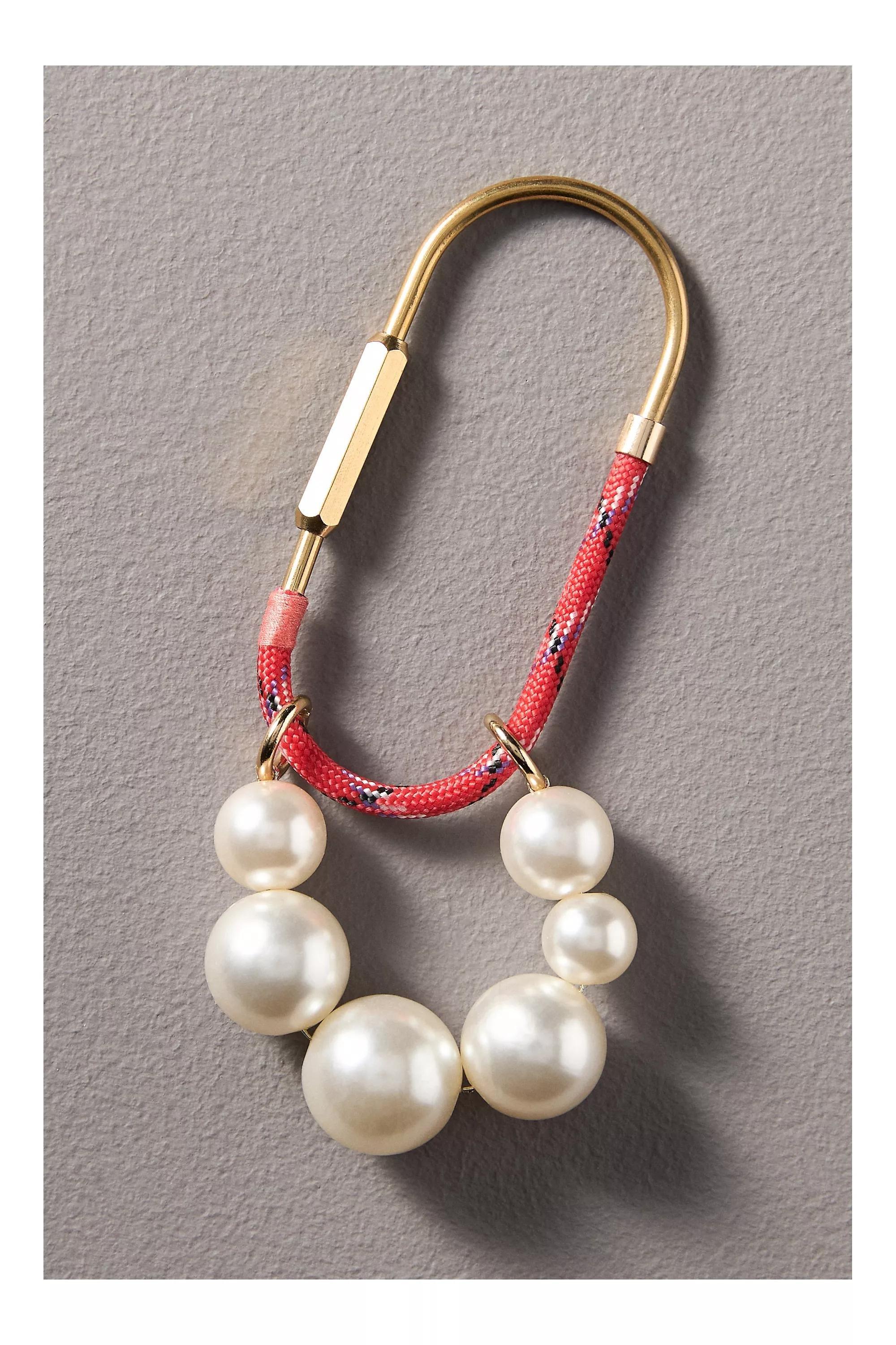 Anthropologie Pearl Rope Carabiner, Red, A501_0060, large image number 1