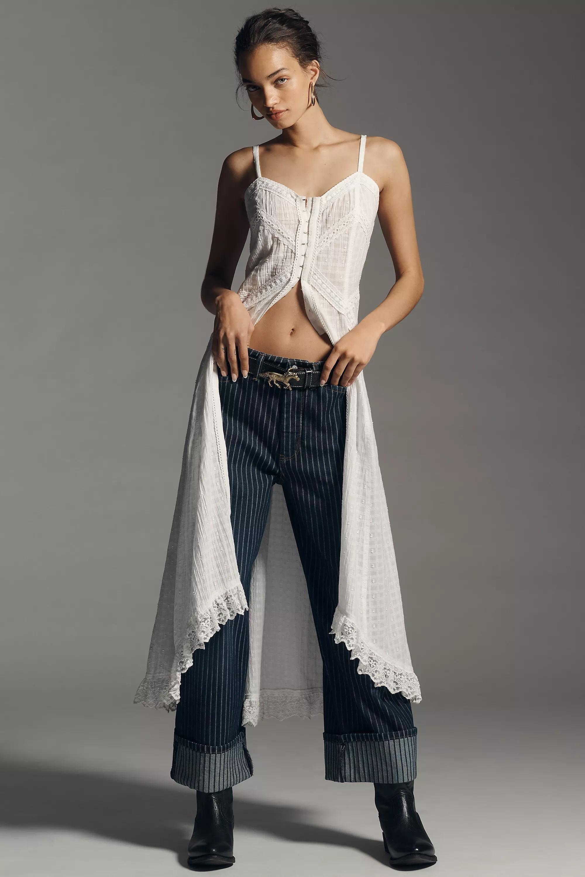 Anthropologie Lace Details Tank Top, White, , large image number 0