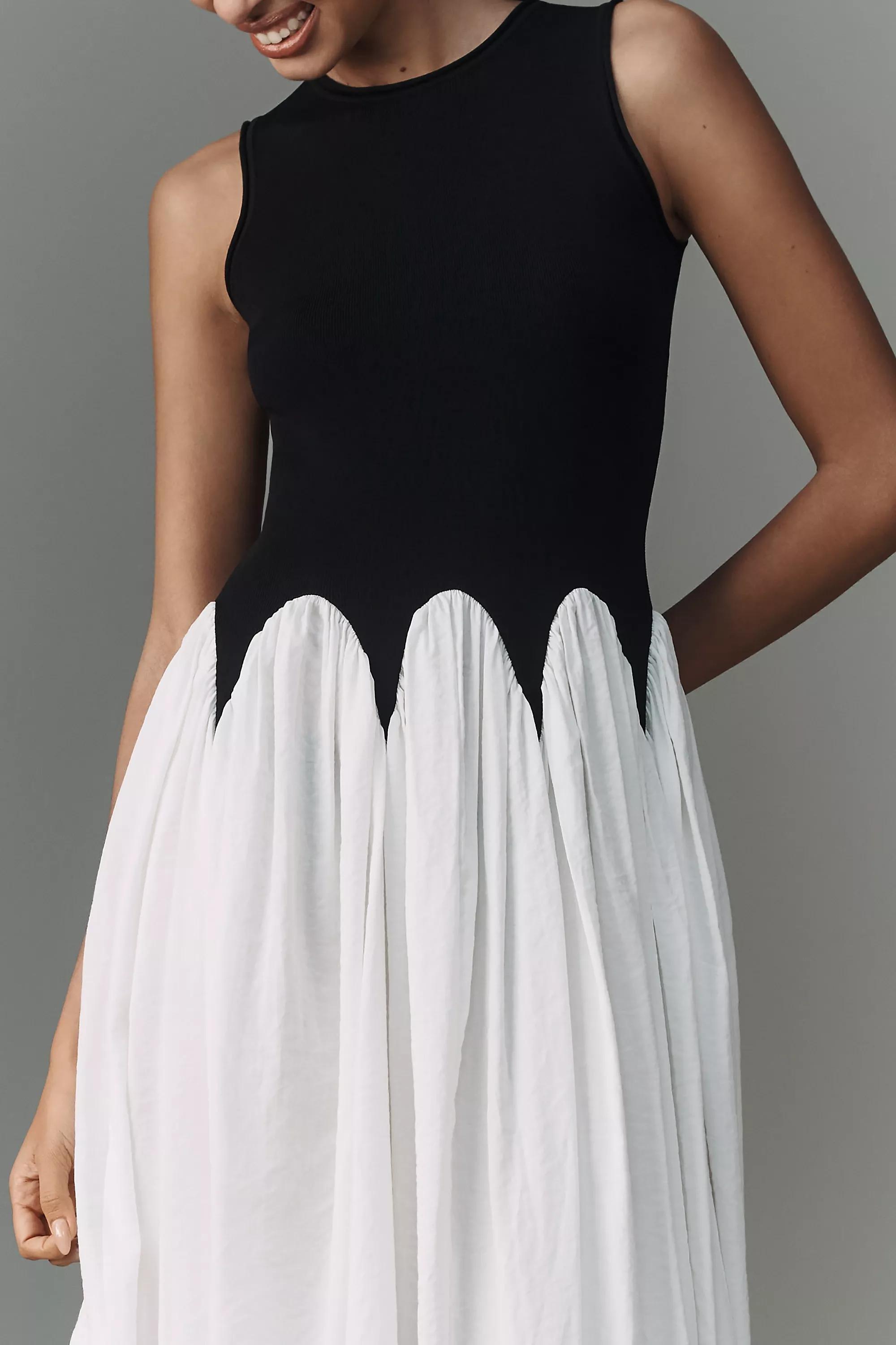 Anthropologie  Block A-Line Brunch Midi, Black, , large image number 2