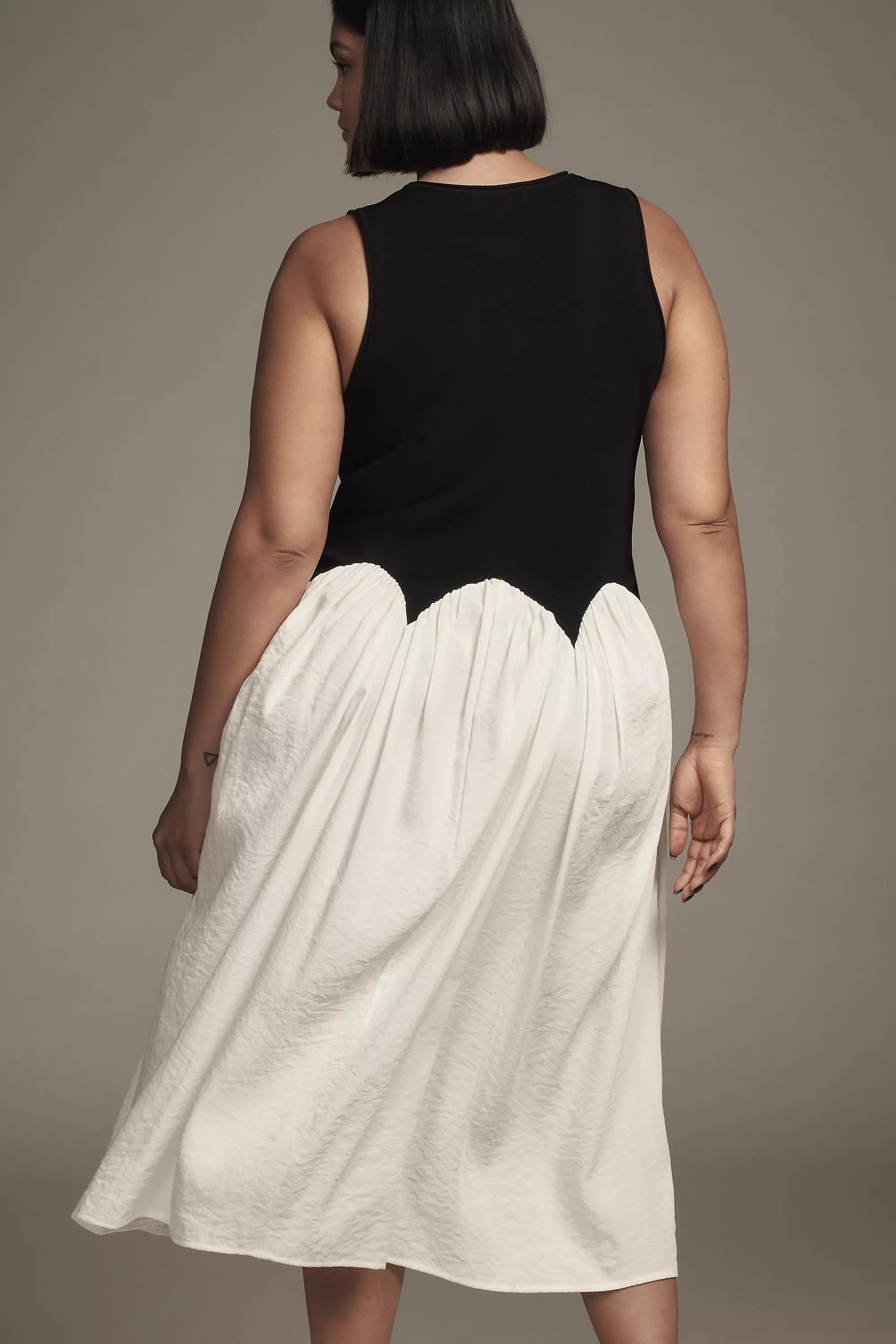 Anthropologie  Block A-Line Brunch Midi, Black, , large image number 4