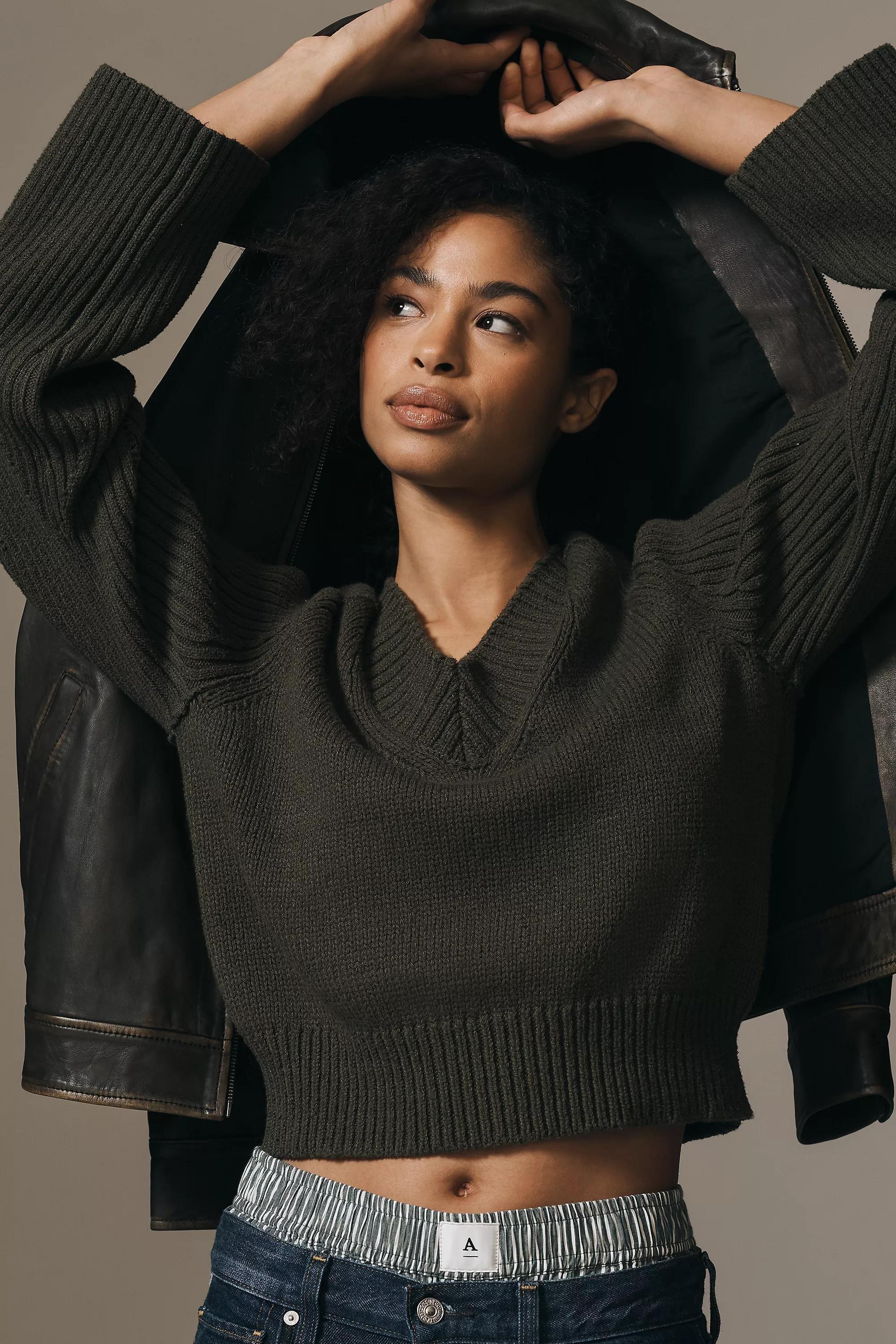 Anthropologie Textured Casual Cropped, Black, , large image number 3