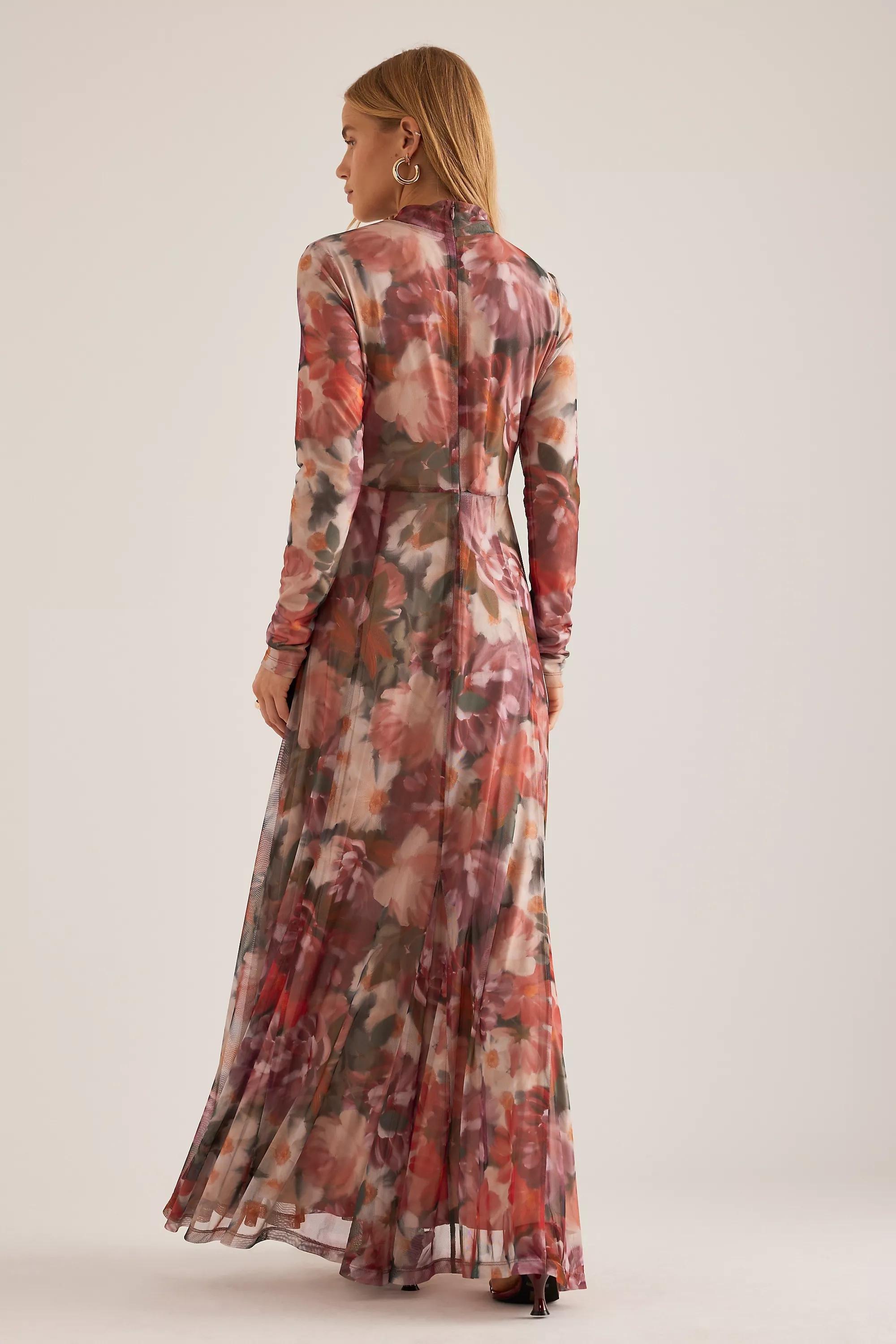 Anthropologie Floral A-Line Romantic Maxi, Pink, , large image number 1