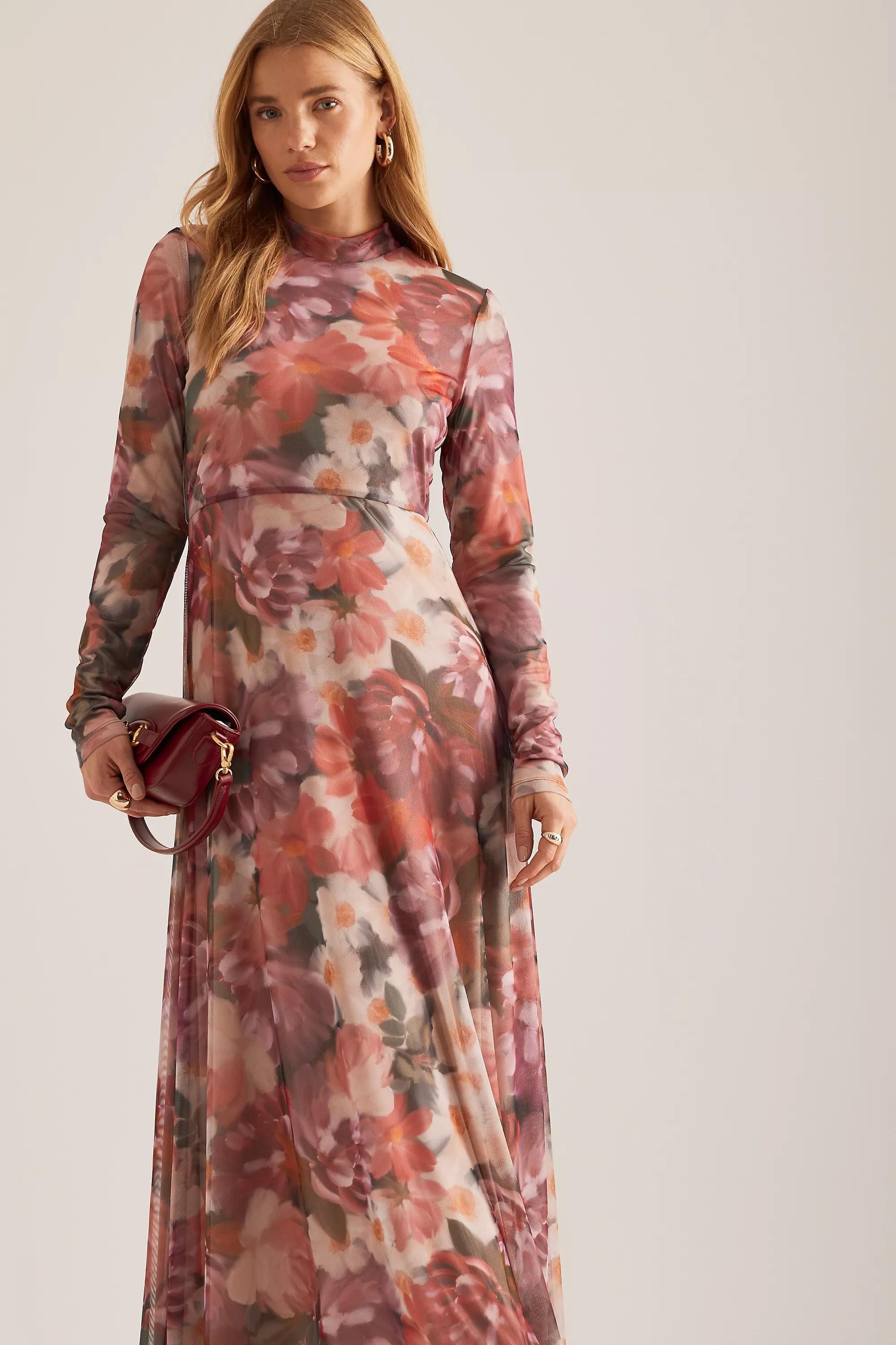 Anthropologie Floral A-Line Romantic Maxi, Pink, , large image number 3