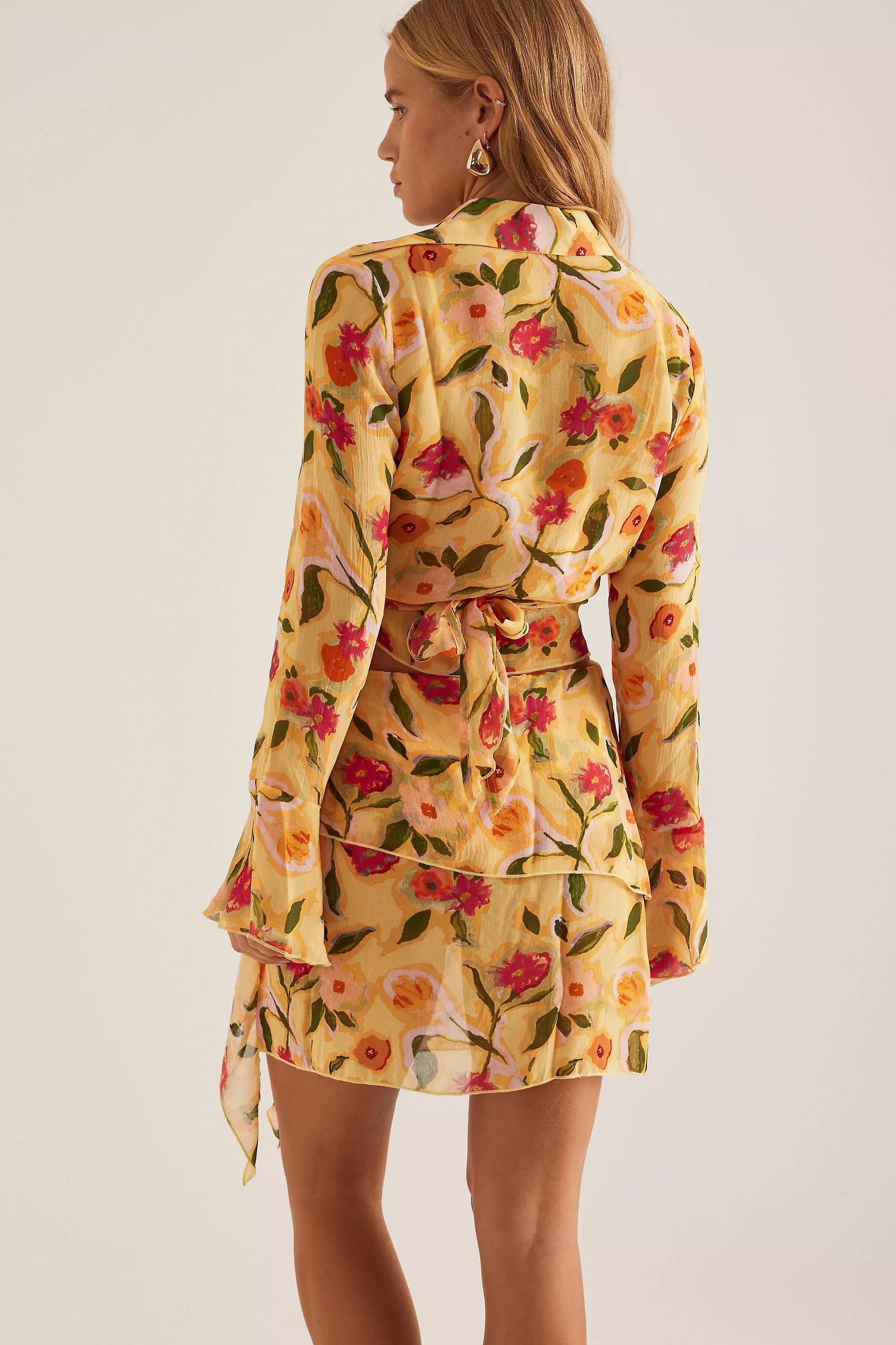Anthropologie Floral Wrap Mini Skirt, , large image number 1