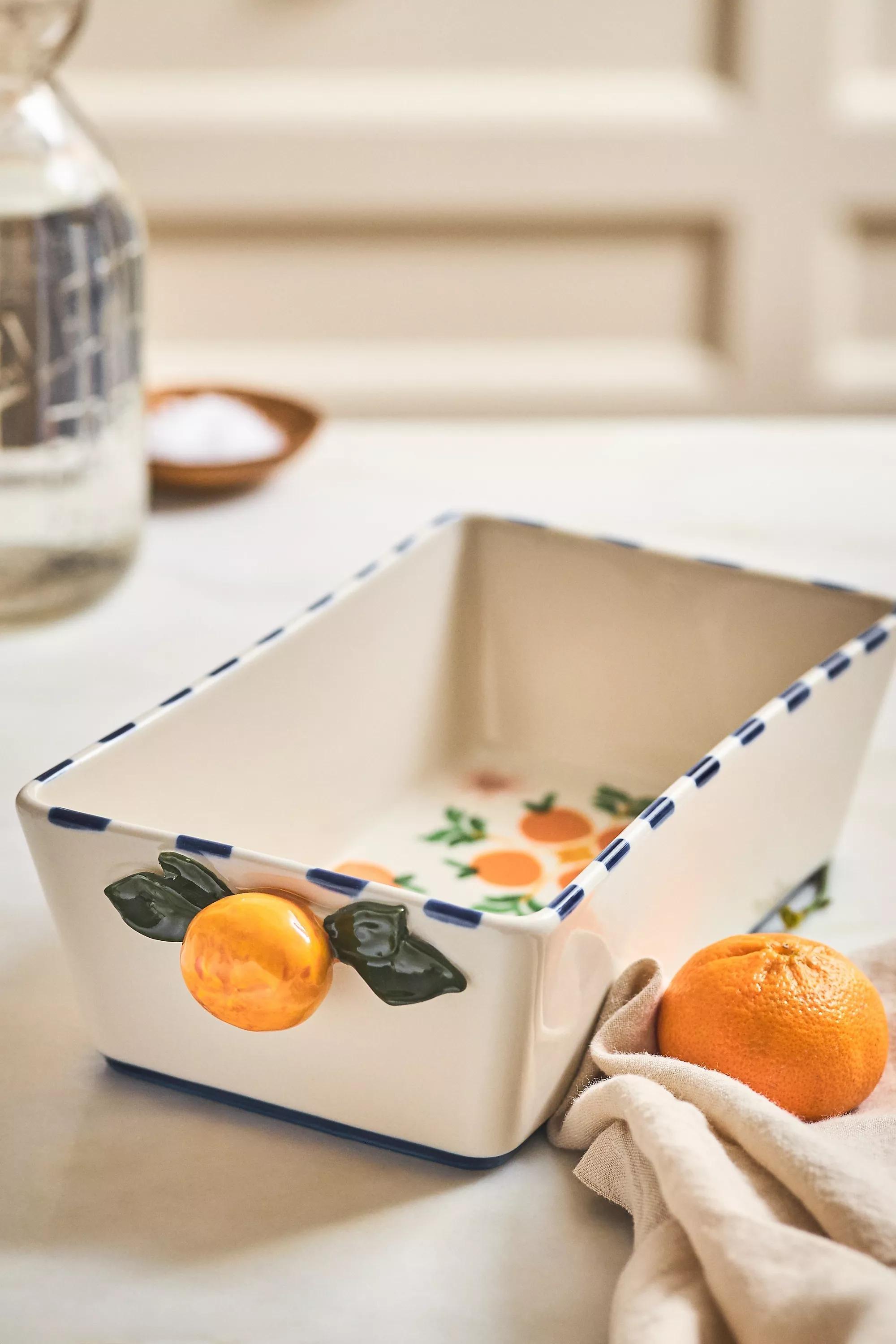 Valencia Stoneware Loaf Pan, Orange, , medium