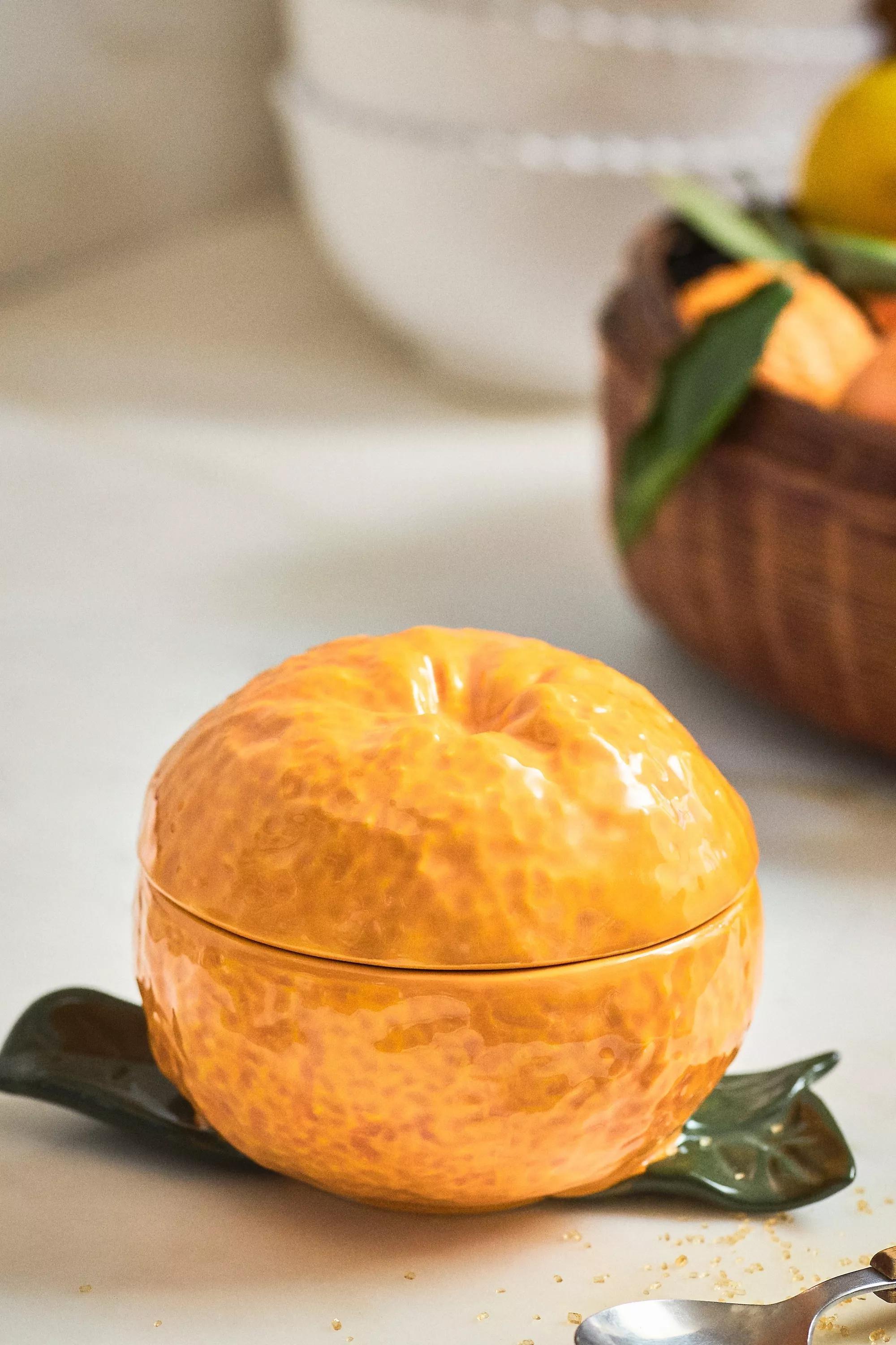 Valencia Stoneware Canister, Orange, A501_0089, large image number 1