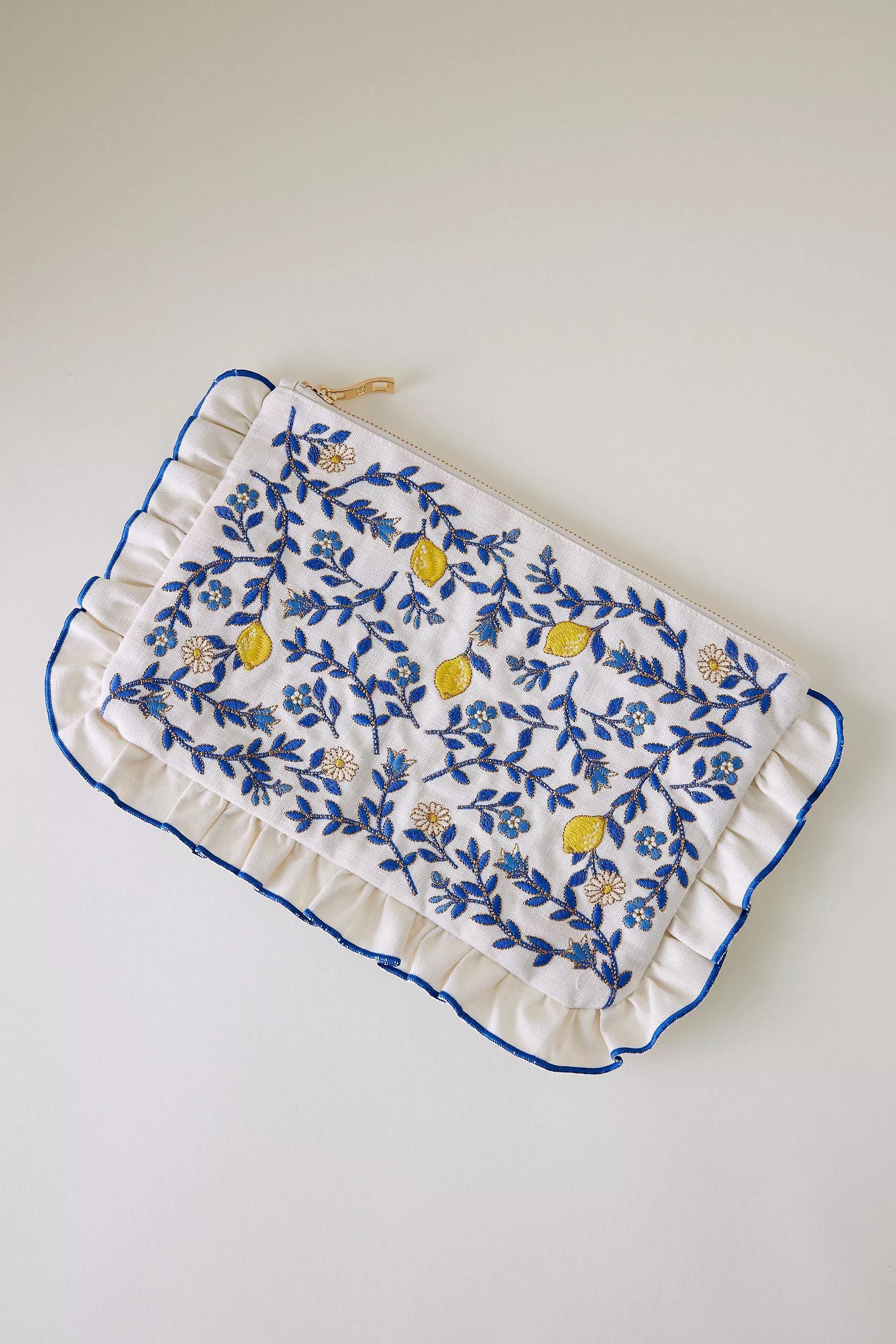 Anthropologie Embroidered Handmade, Navy, A501_0041, large image number 0