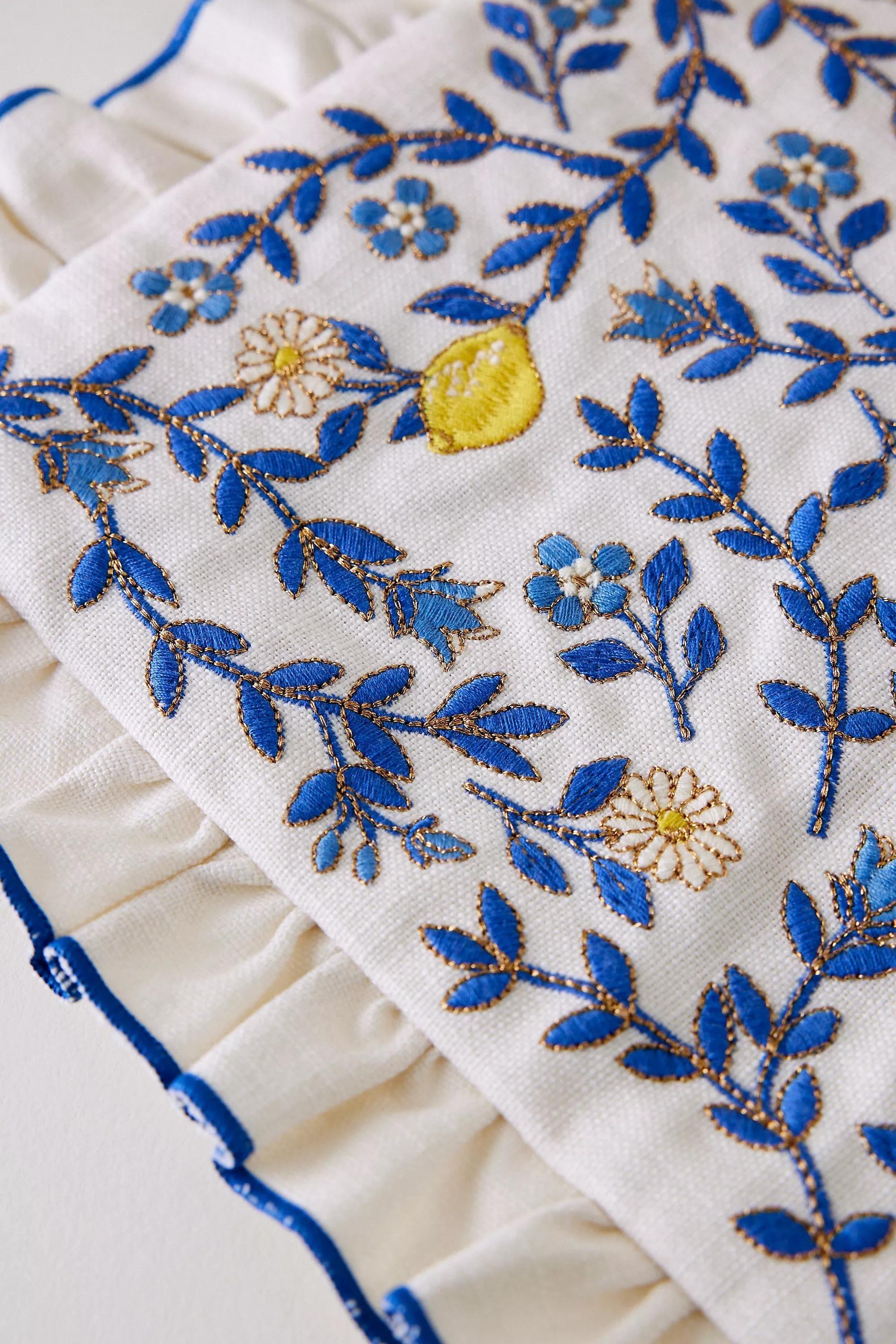 Anthropologie Embroidered Handmade, Navy, A501_0041, large image number 1